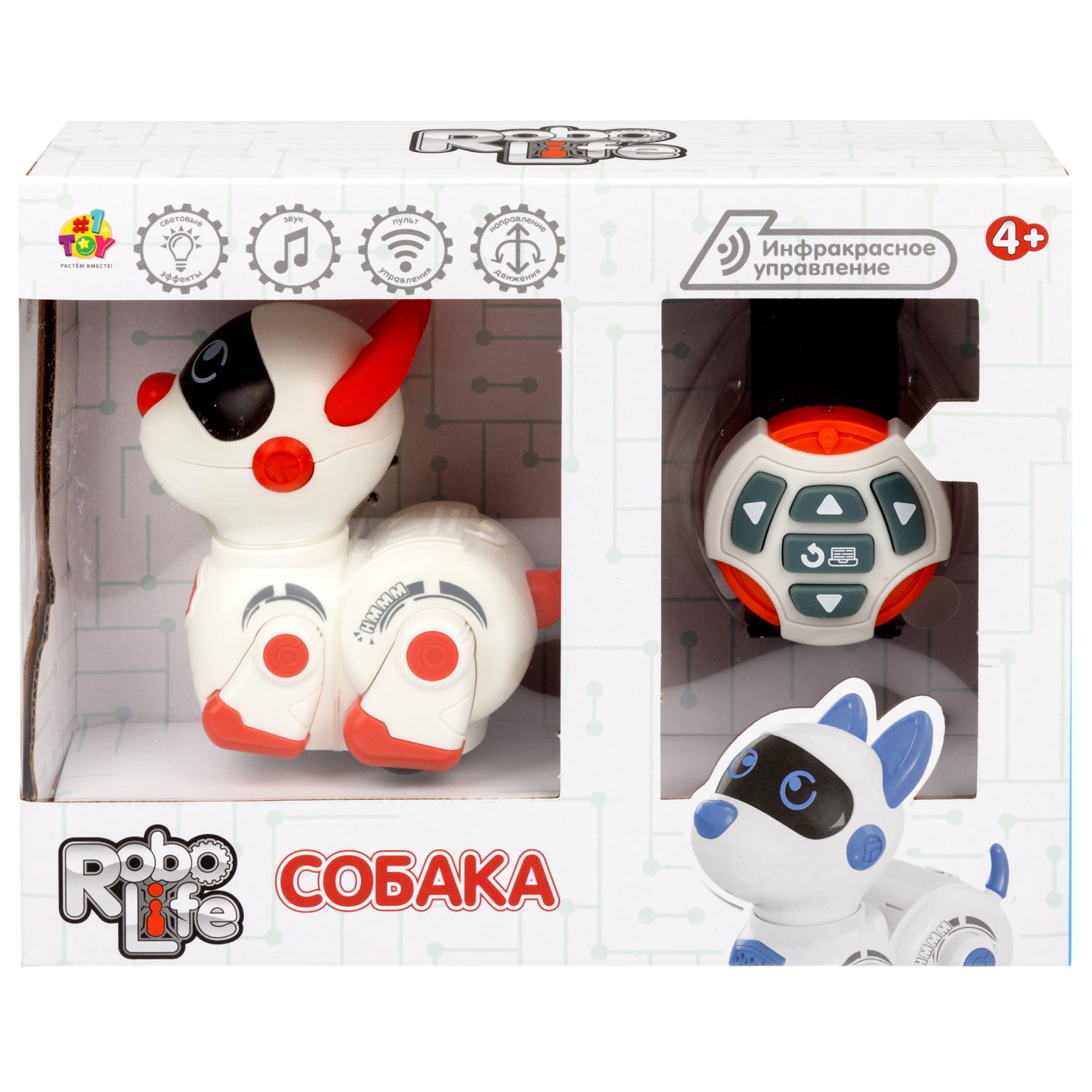 Интерактивная собака 1TOY Robolife на пульте управления, со светом и звуком
