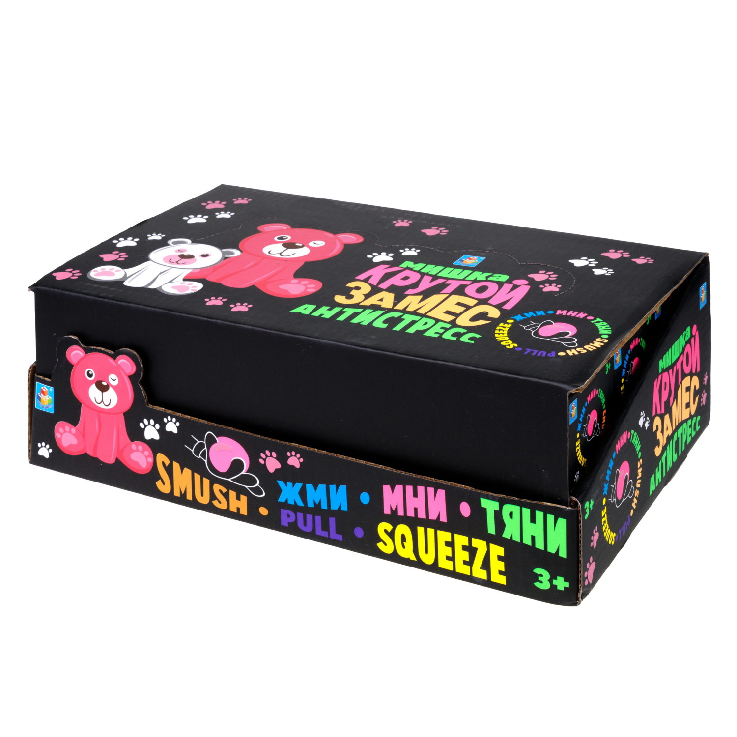 1toy Крутой замес, милый мишка подмигивает 2 цв. в асс, 9*6,5*5,5см, в кор., 12 шт.в дб.