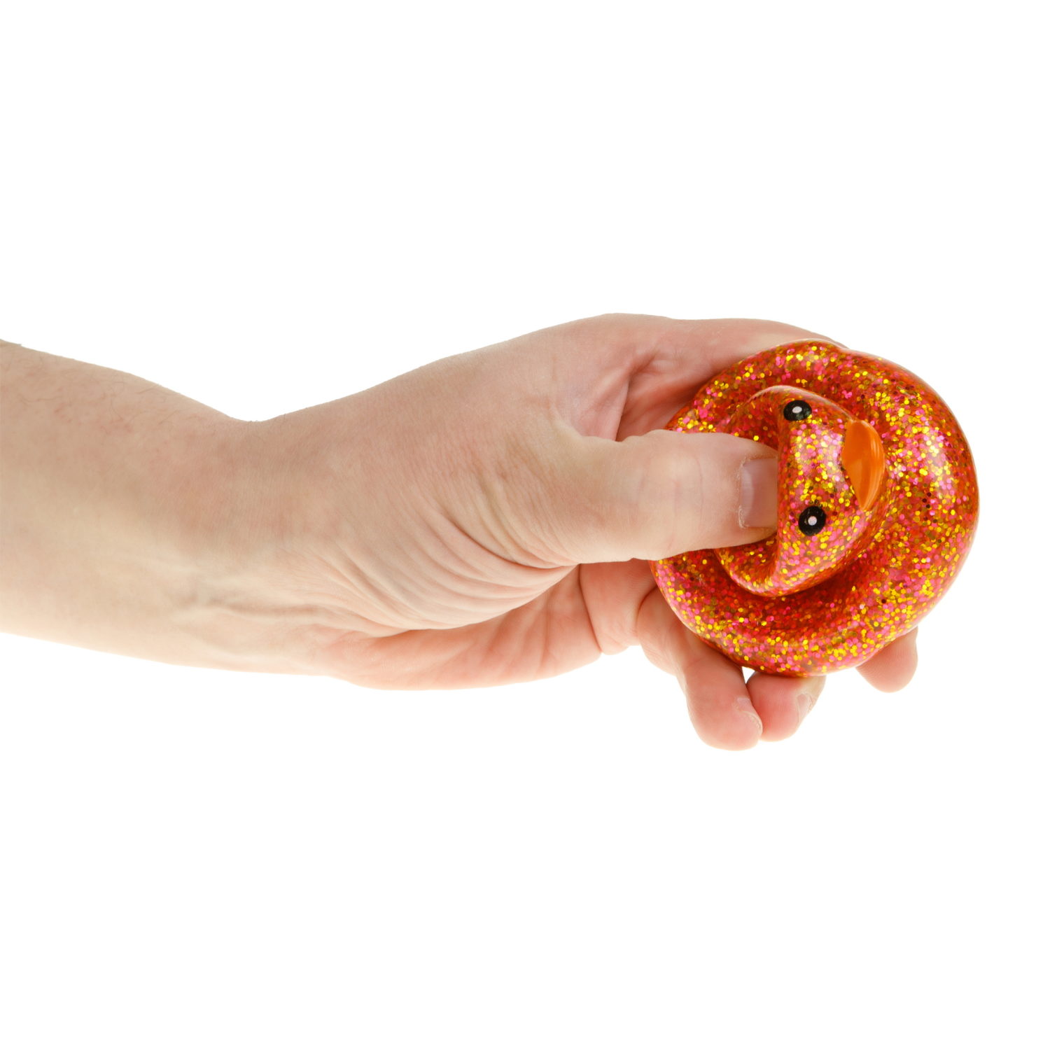 1toy Жмяка-антистресс "Уточка" с блёстками 8х7,2х6,5 см, 6 видов в асс., 12 шт. в д/б