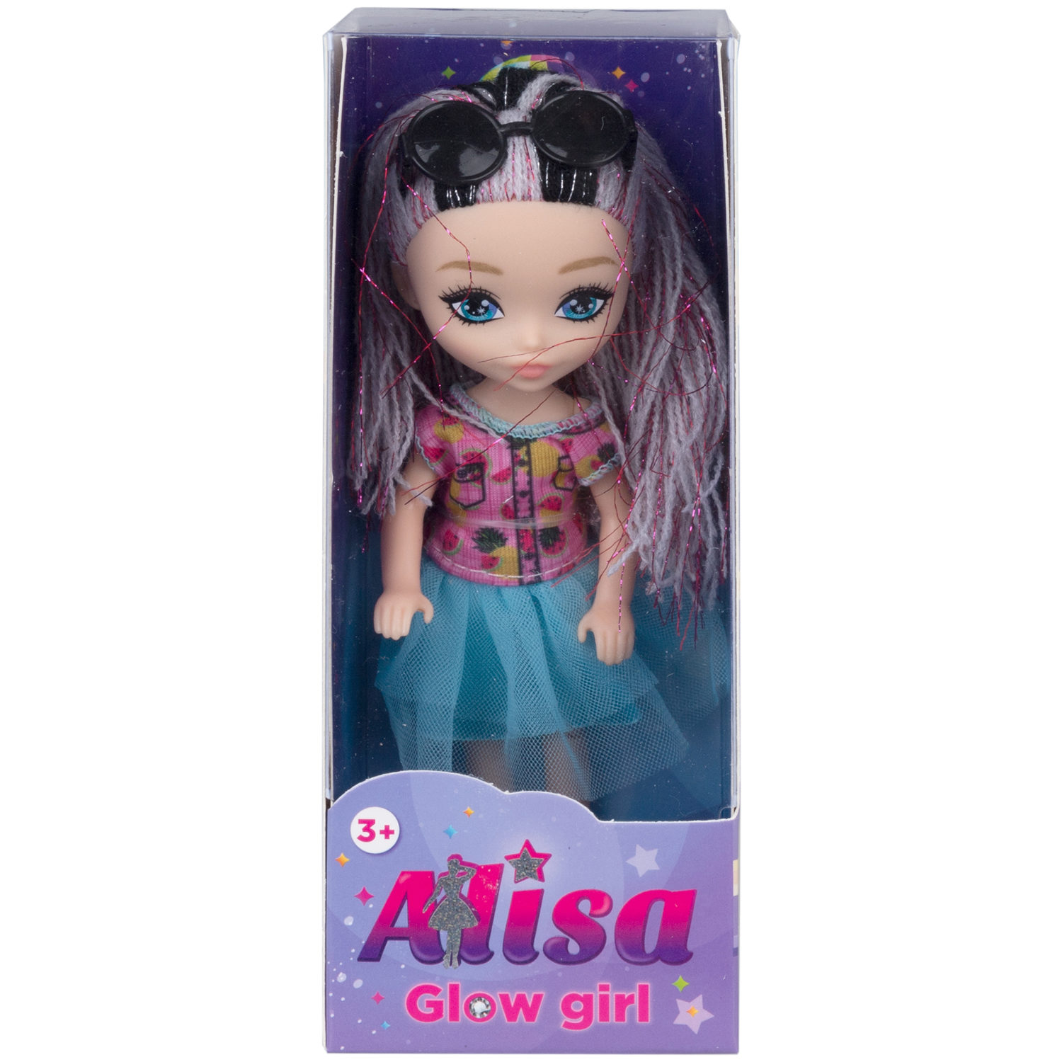 Кукла 1TOY ALISA GLOW GIRL, с яркими волосами, 15 см