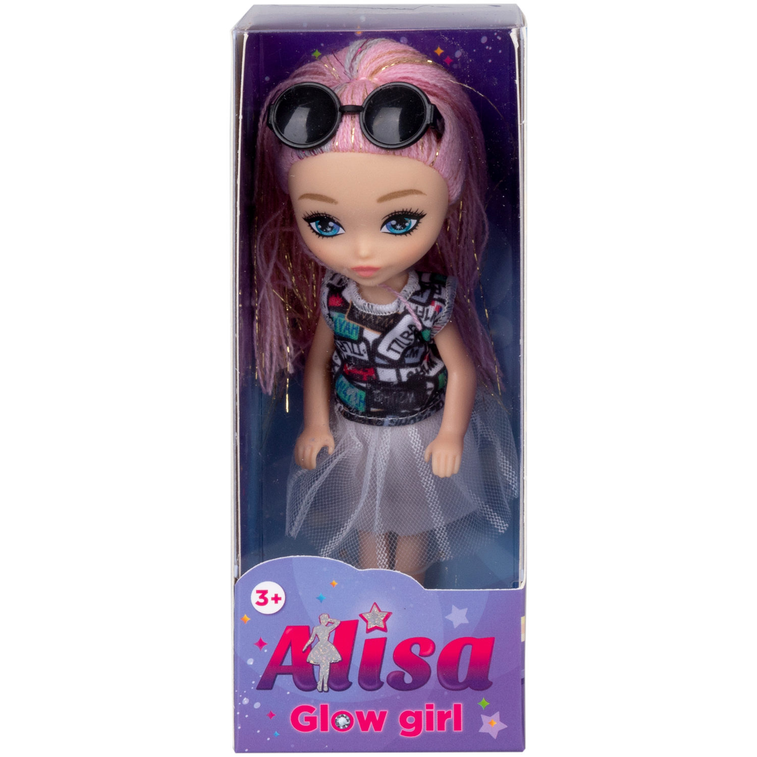 Кукла 1TOY ALISA GLOW GIRL, с яркими волосами, 15 см