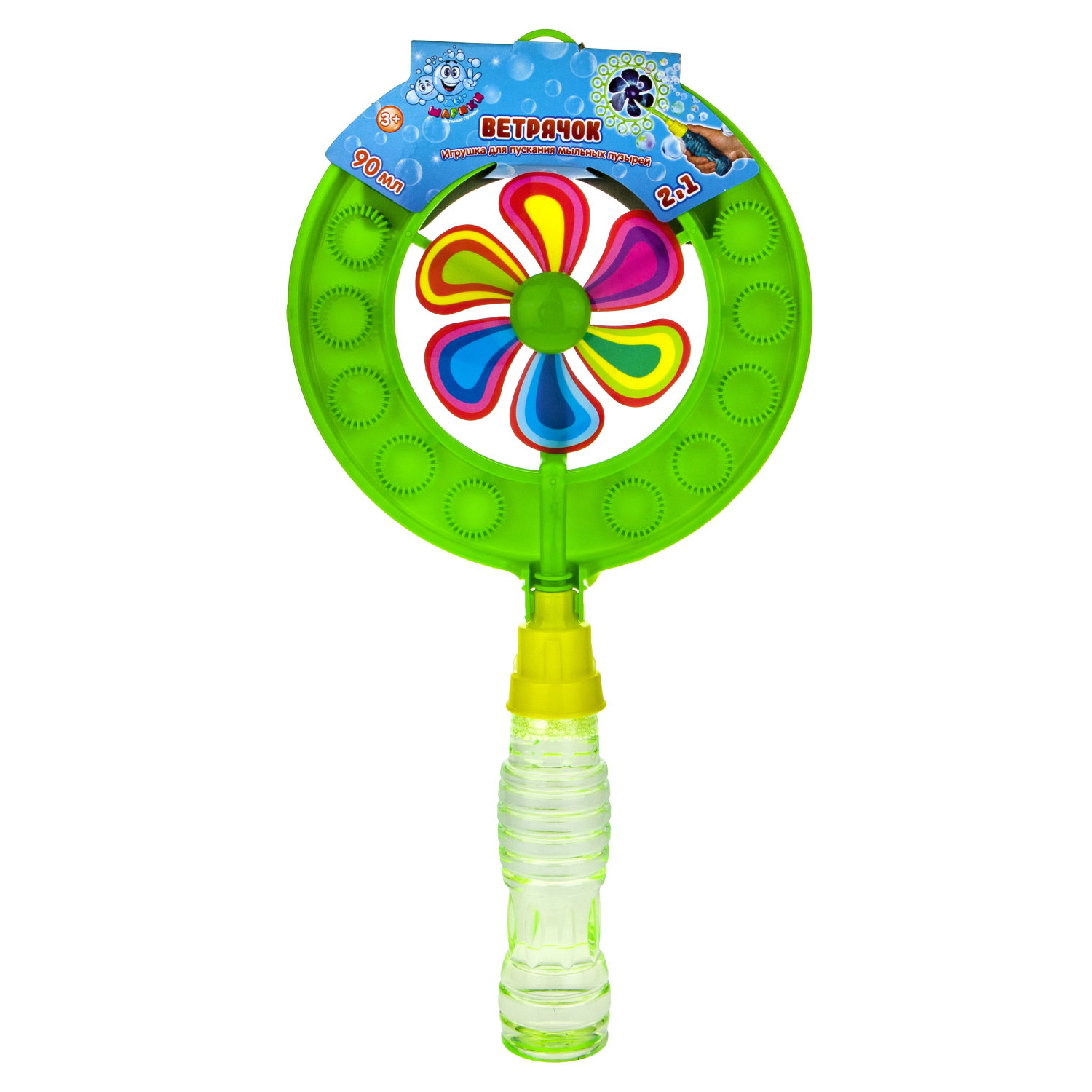 Мыльные пузыри 1TOY Мы-шарики! с ветрячком, 90 мл, в ассортименте