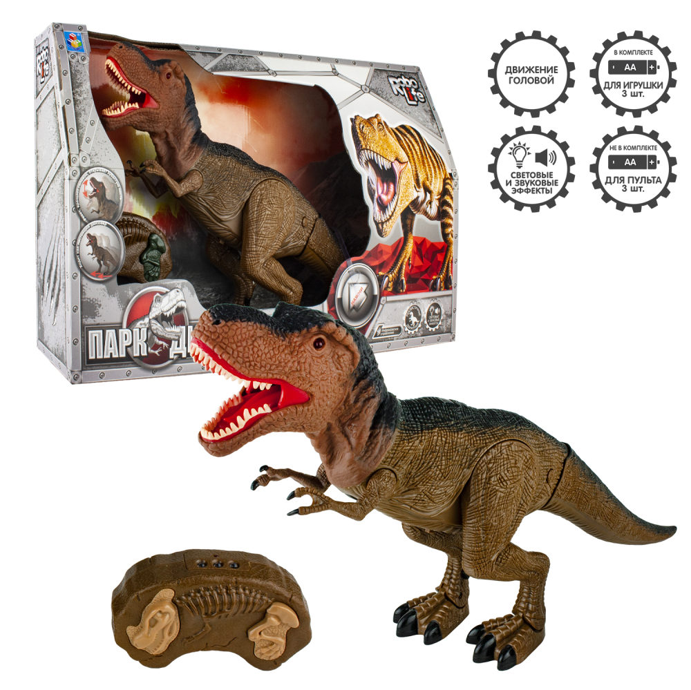 Игрушка интерактивная 1TOY Robo Life "Динозавр Тираннозавр" на ИК управлении