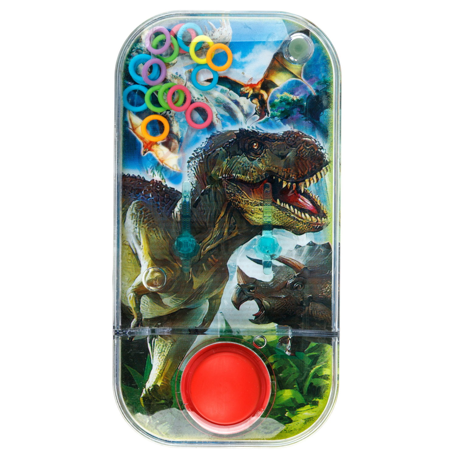 Водный тетрис 1TOY Игра с водой Насади колечки Тиранозавры,  6х11,5х2 см, 3 вида