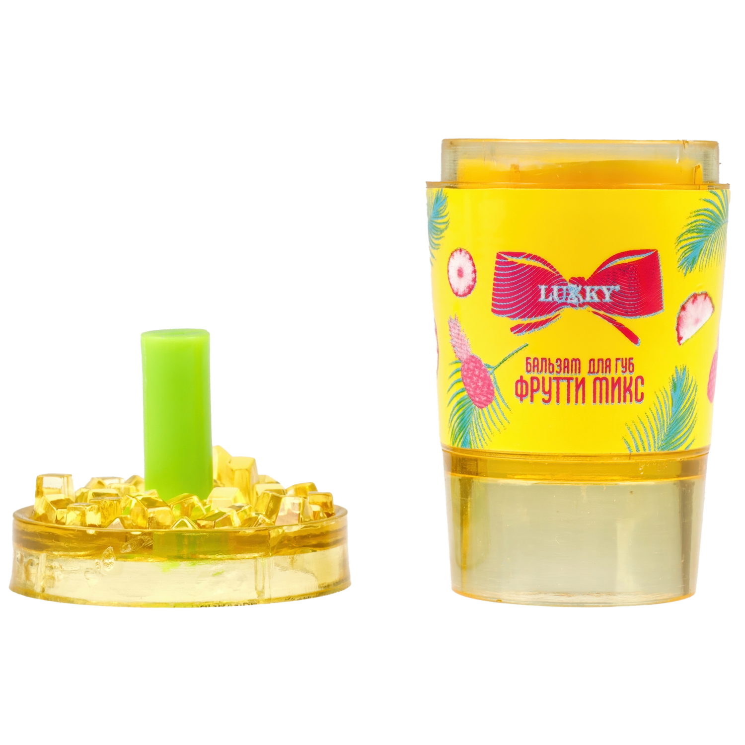 Lukky Фрутти Микс,бальзам д.губ увлажняющий,3,8г,12 шт дисплей бокс, 3 цвета в ассортименте