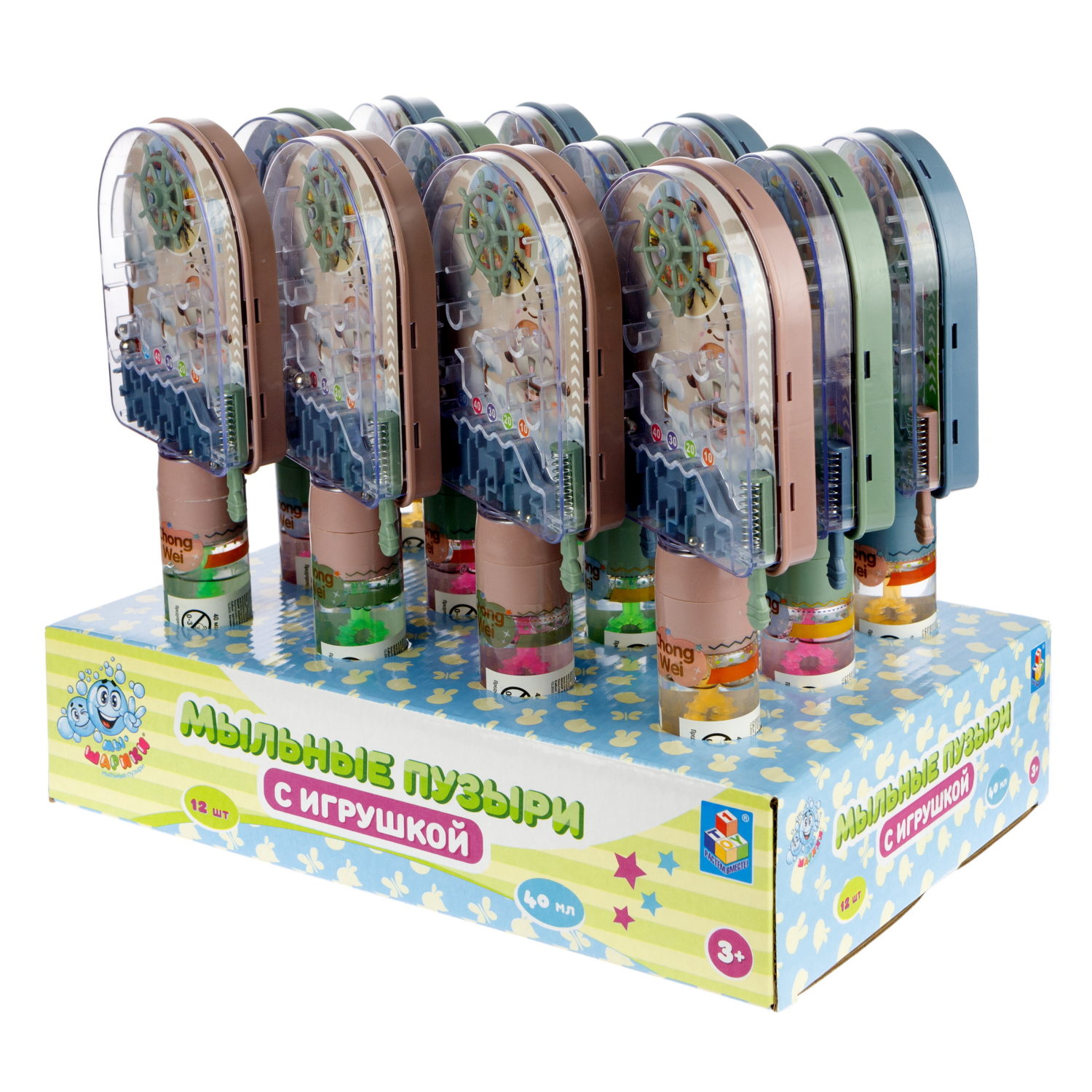 Мыльные пузыри 1TOY Мы-шарики! колба с игрушкой пинбол 40 мл