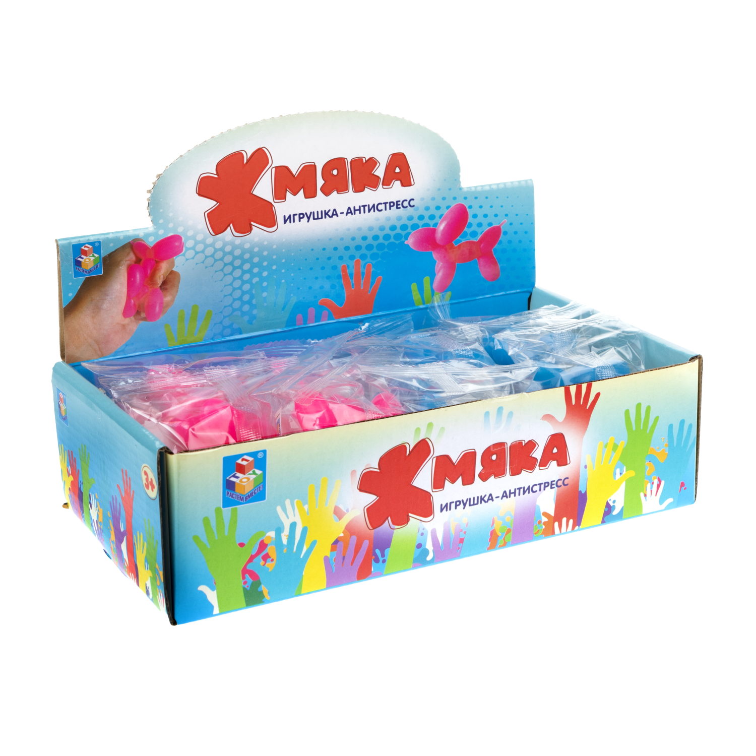 1toy Жмяка собака-воздушный шарик  7,5х6х3 см, 2 вида в асс., 12 шт. в д/б