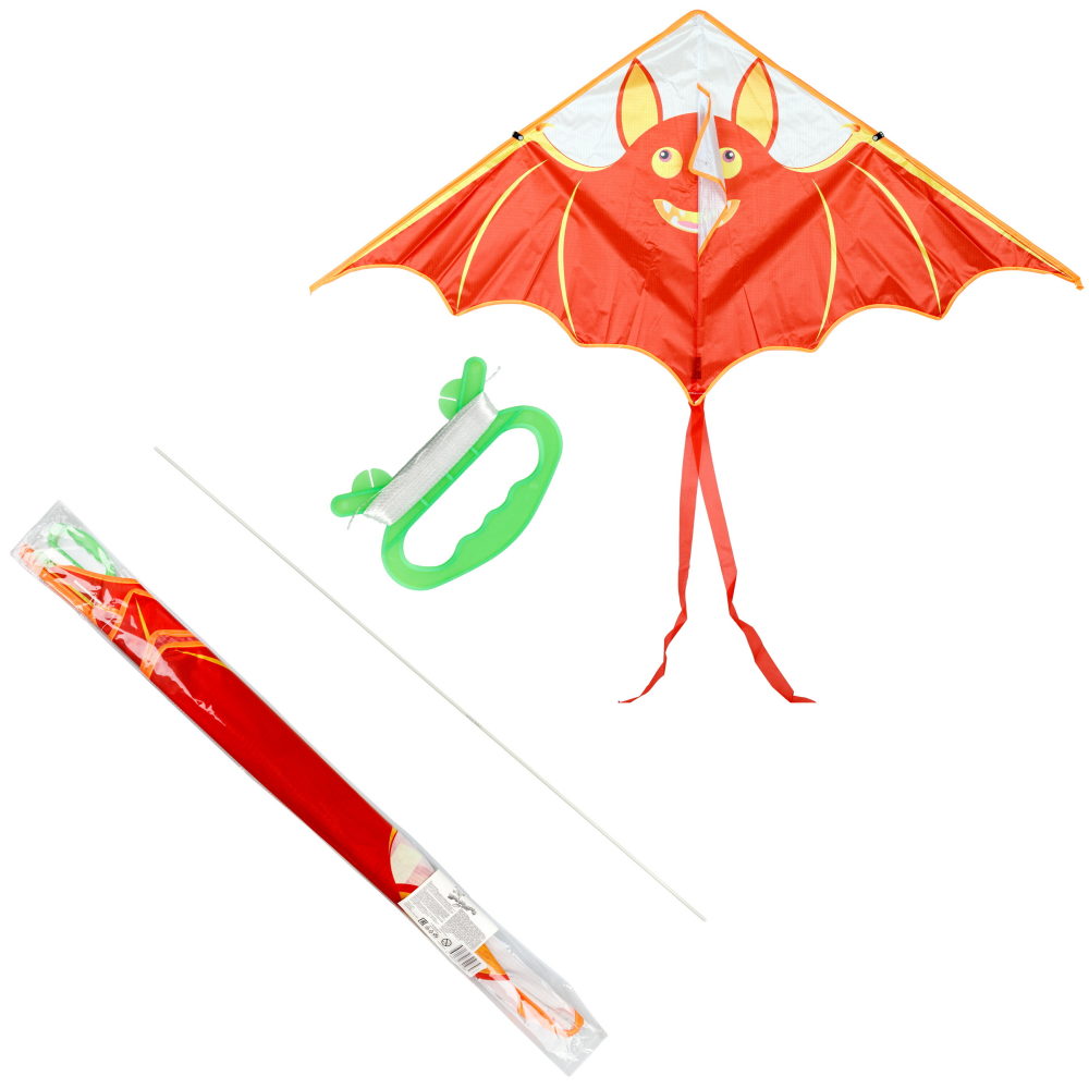 Воздушный змей 1TOY Летучая мышь, красный, 140х68х200 см