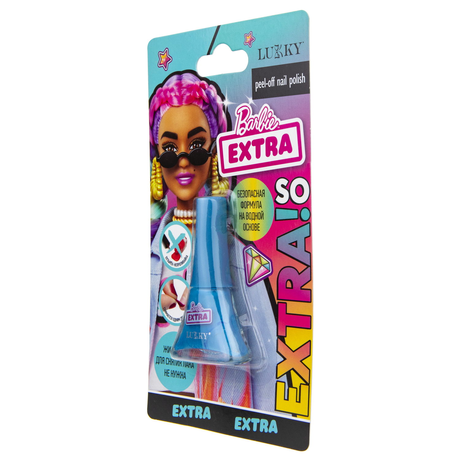 Barbie EXTRA Лак Lukky ярко-голубой, блистер, объем 5,5 мл.