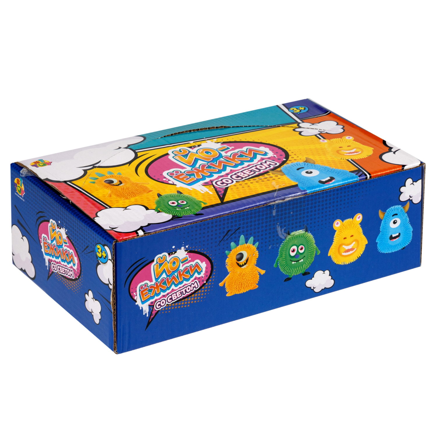 Игрушка-антистресс для рук 1toy Йо-Ёжики, "Монстр" 10 см, со светом, 4 вида в ассортименте