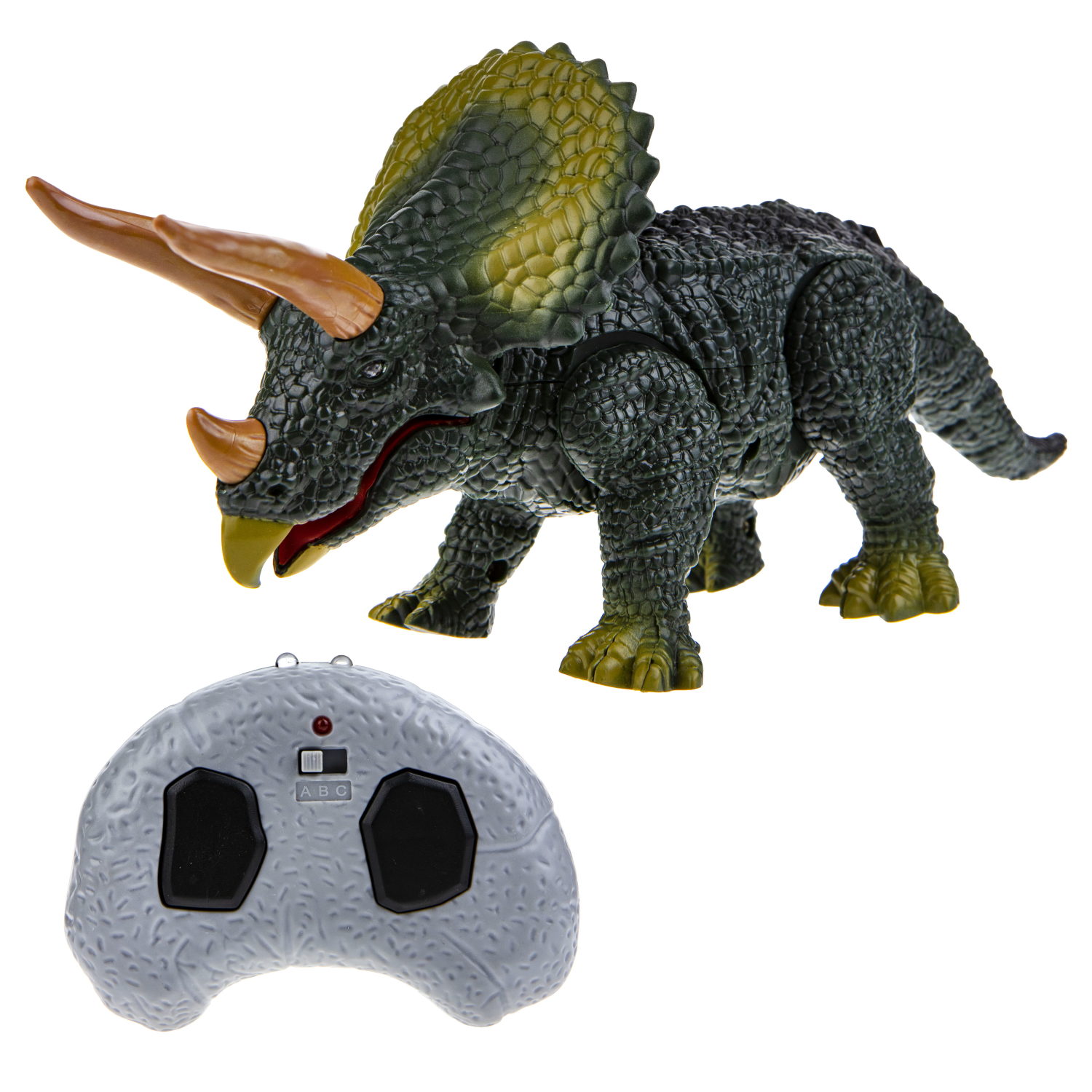 Игрушка интерактивная 1TOY RoboLife Робо-Трицератопс со световыми и звуковыми эффектами с пультом ДУ