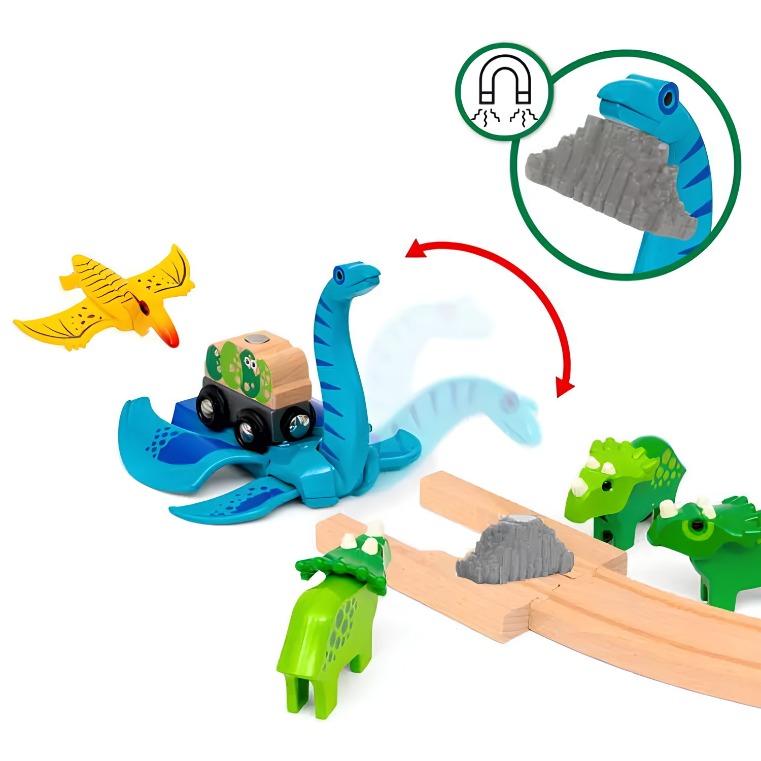 Деревянная железная дорога BRIO Делюкс "Дино", 12 элементов