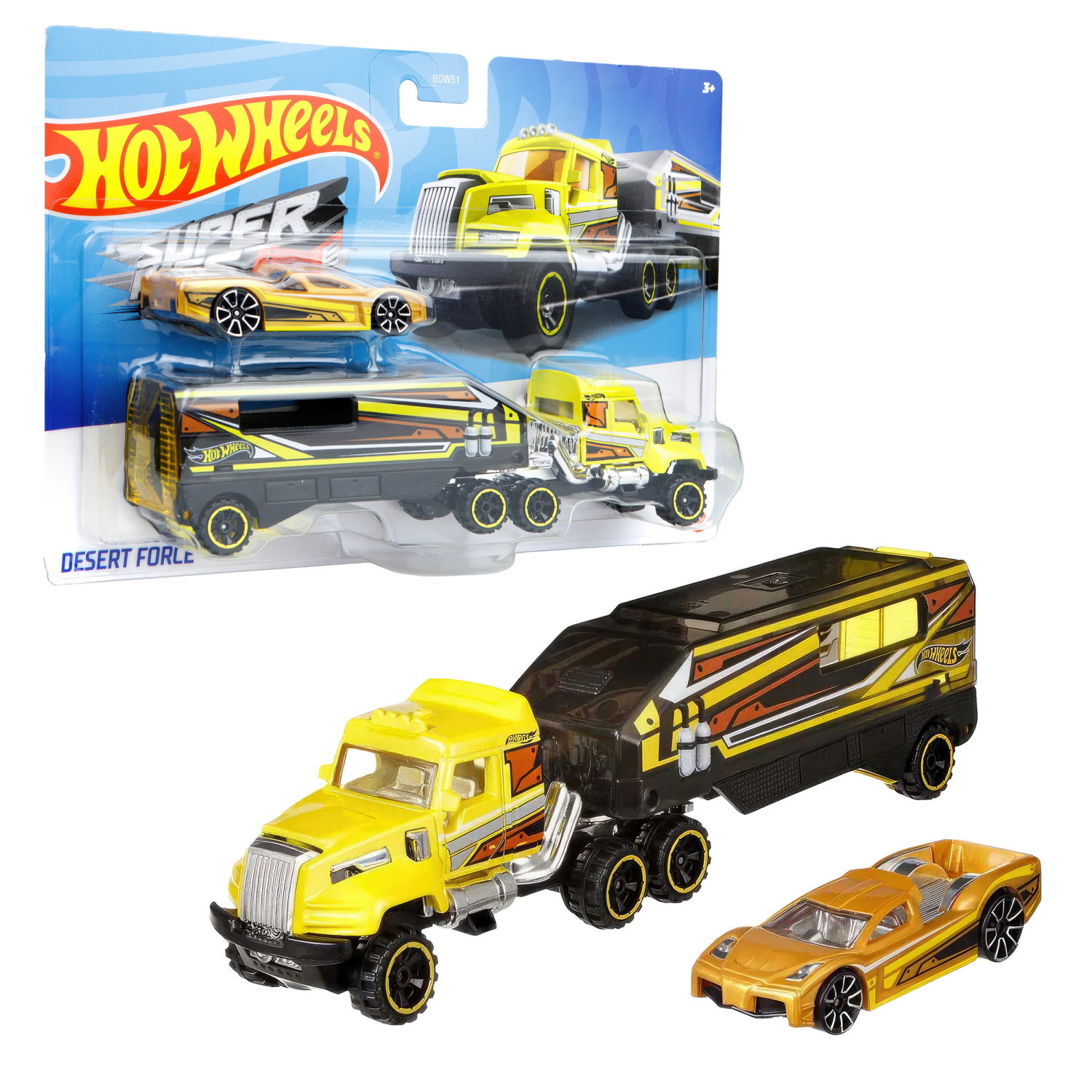 Hot wheels Набор игровой Супергрузовики со спортивными автомобилями, в асс.