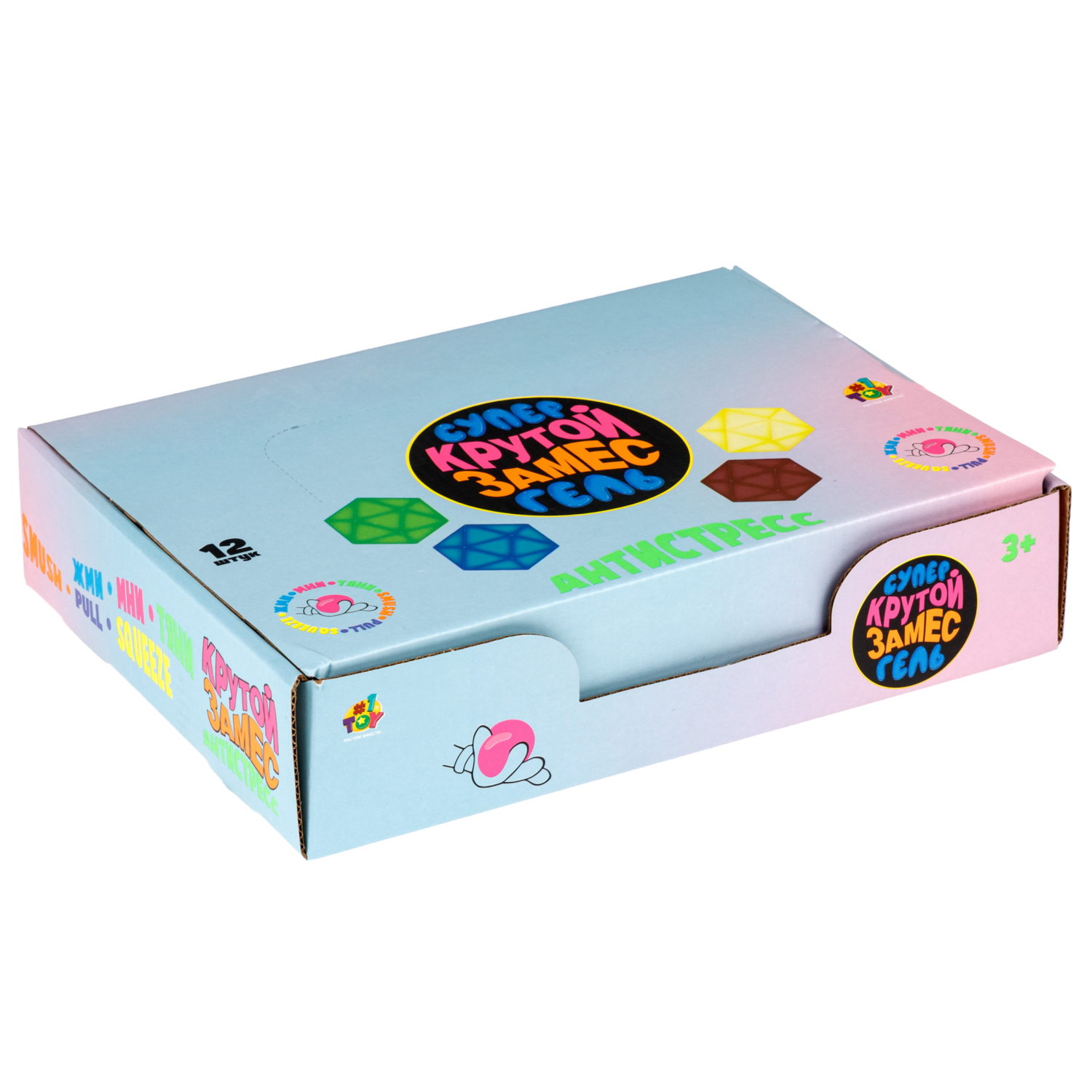 Антистресс-игрушка 1TOY Крутой замес Супергель шар полигональный,  в ассортименте, 6 см