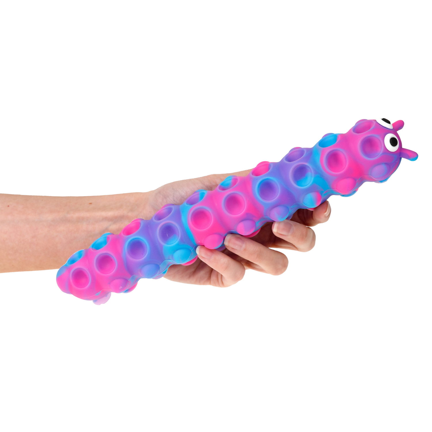 1toy Жмяка Hit Pop It "Гусеница" на присосках 26,5х4,8х3,8 см, 4 вида, 12 шт. в д/б