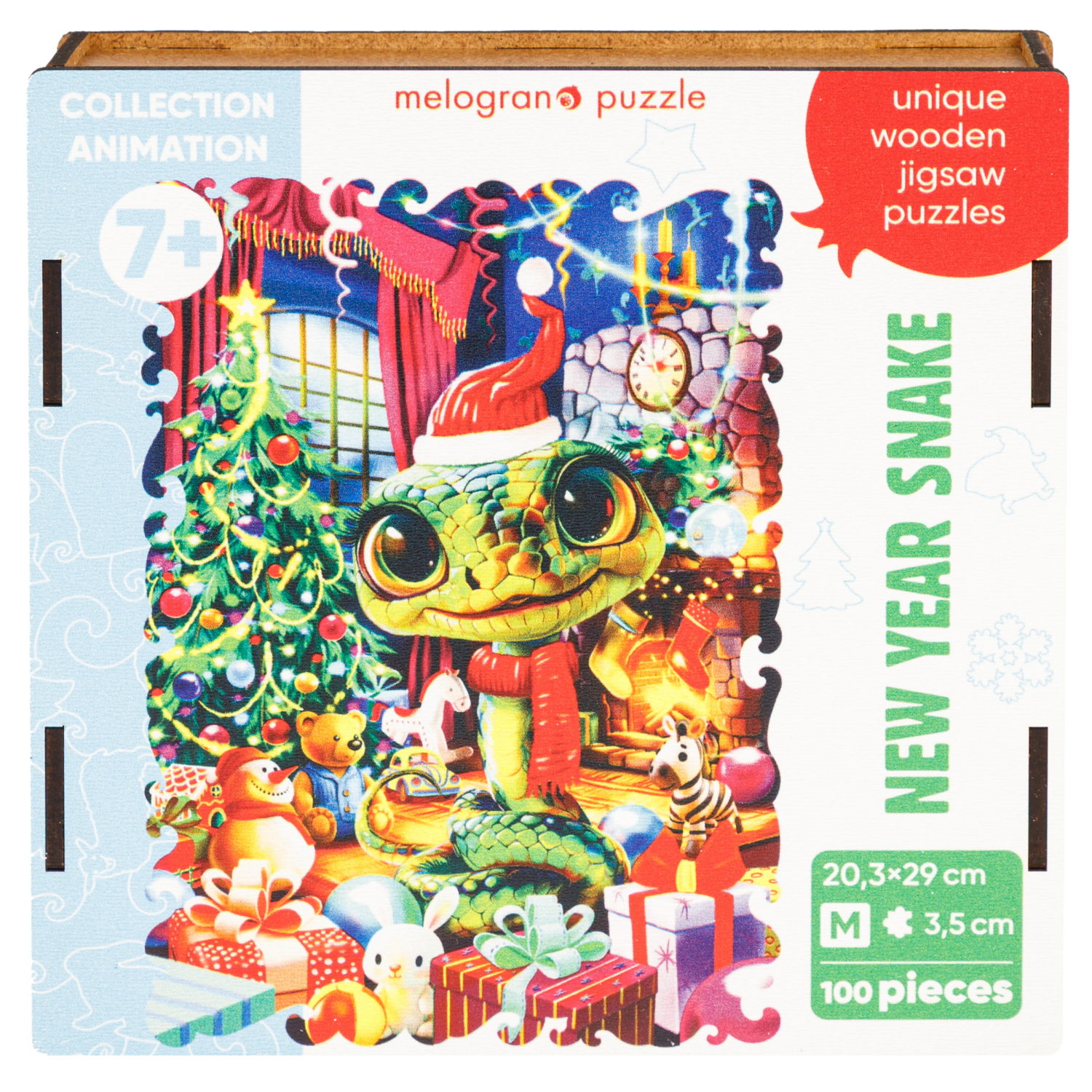 Деревянные пазлы Collection Animation Новогодняя змея, 100 деталей