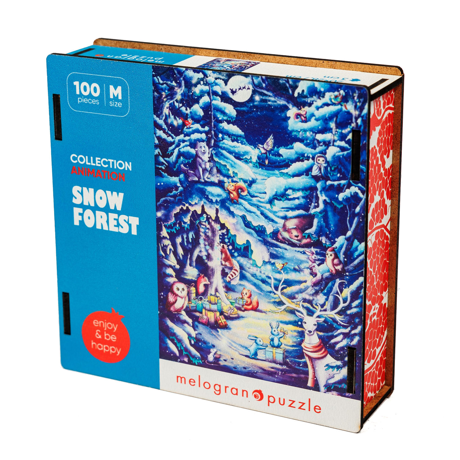 Деревянные пазлы Collection Animation Снежный лес, 100 деталей, 20х28,7 см