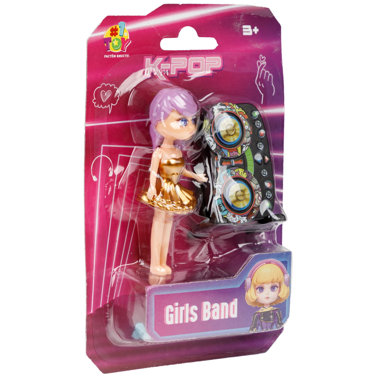 Кукла 1TOY K-POP Girls band с музыкальными инструментами, 30 видов в ассортименте
