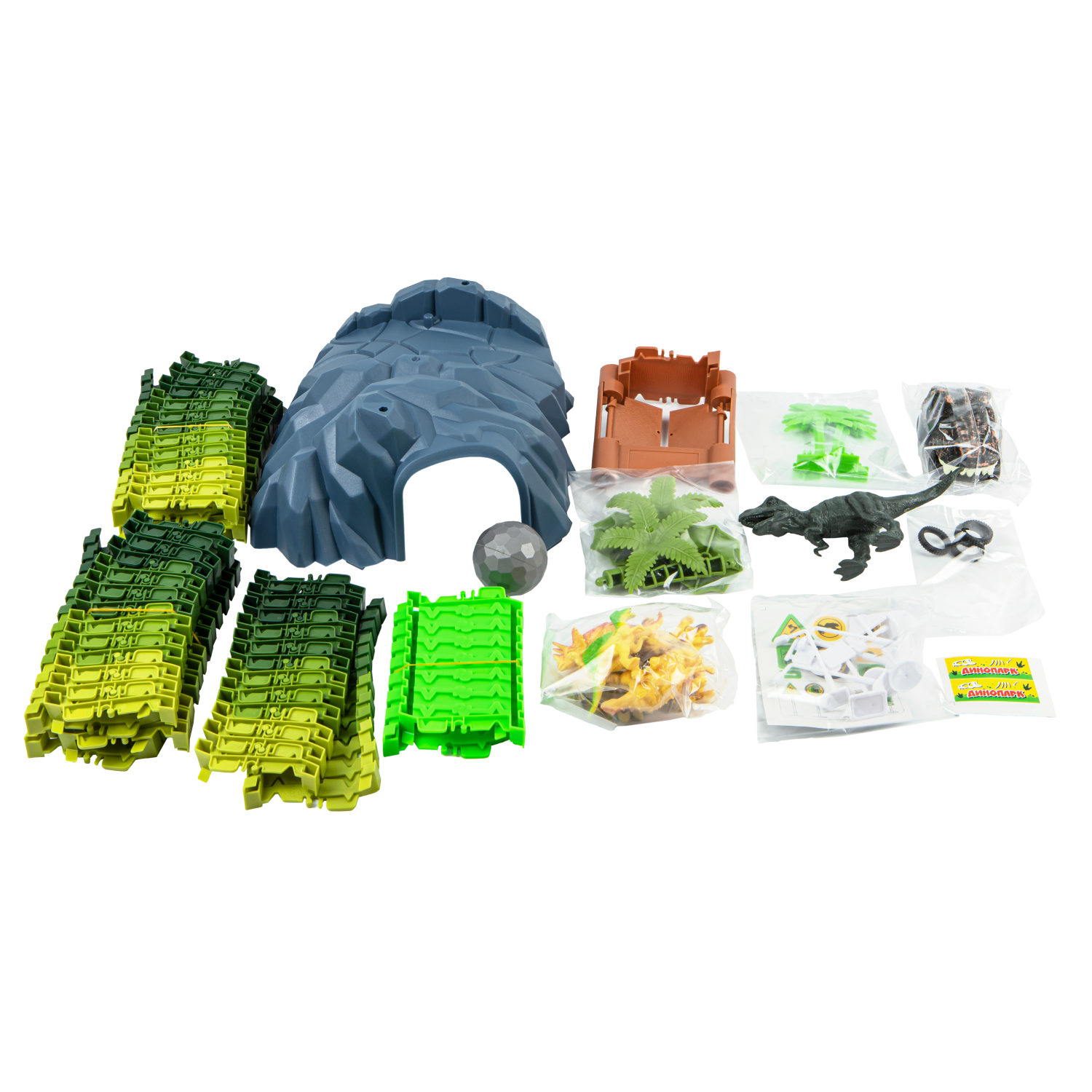 Игровой набор 1TOY Гибкий трек "Динопарк", 151 деталь