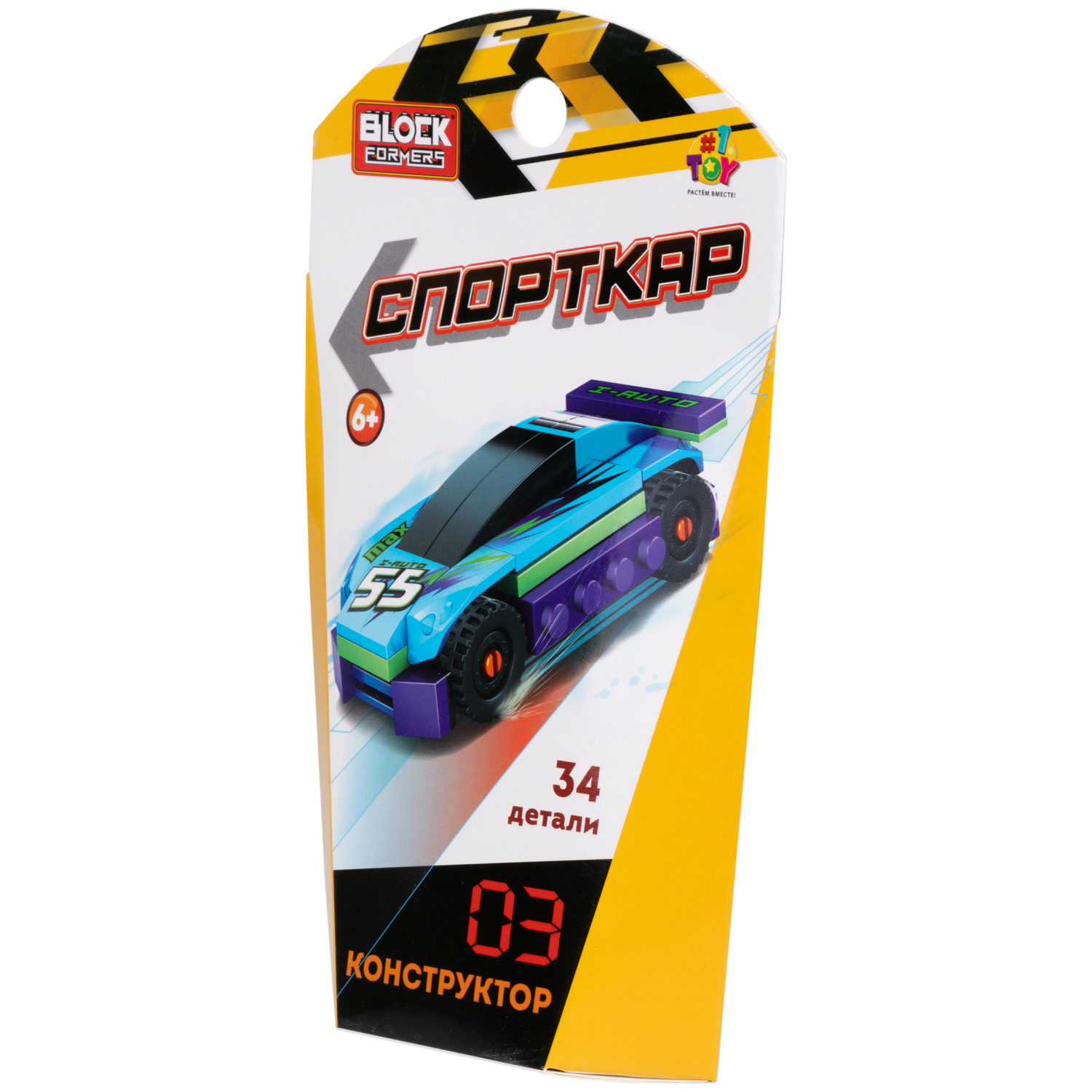 1TOY конструктор Blockformers "Спорткар", в ассортименте 6 видов