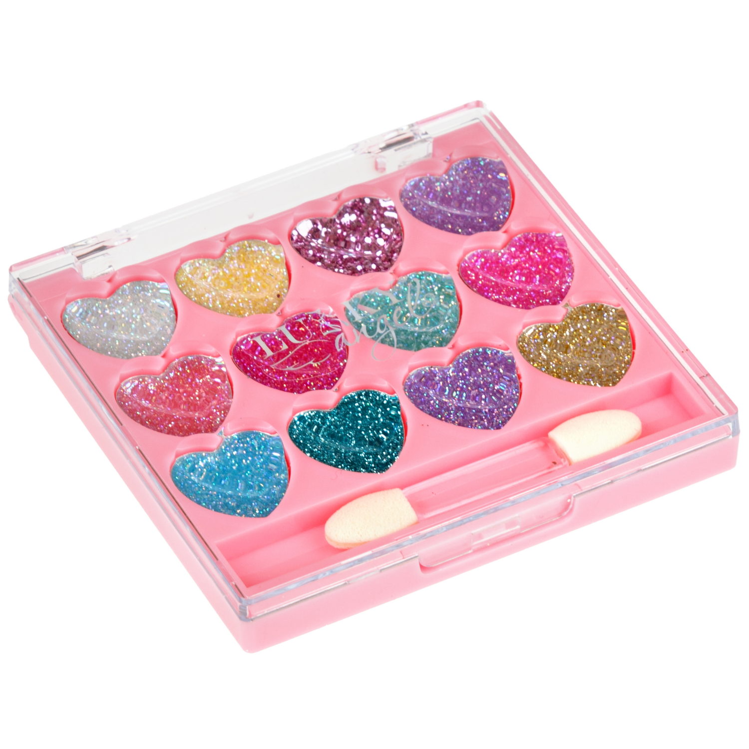Палетка крем-теней для век детских Lukky Angel, «Сердечки», 12 цветов, розовая коллекция, 9 г