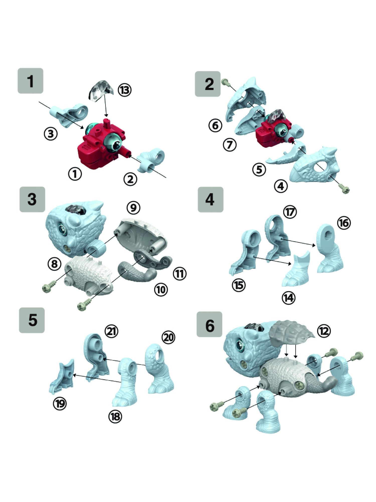 Интерактивная игрушка динозавр 1toy RoboLife Анкилозавр, детская, музыкальная, конструктор, робот, со световыми эффектами, для девочек и мальчиков