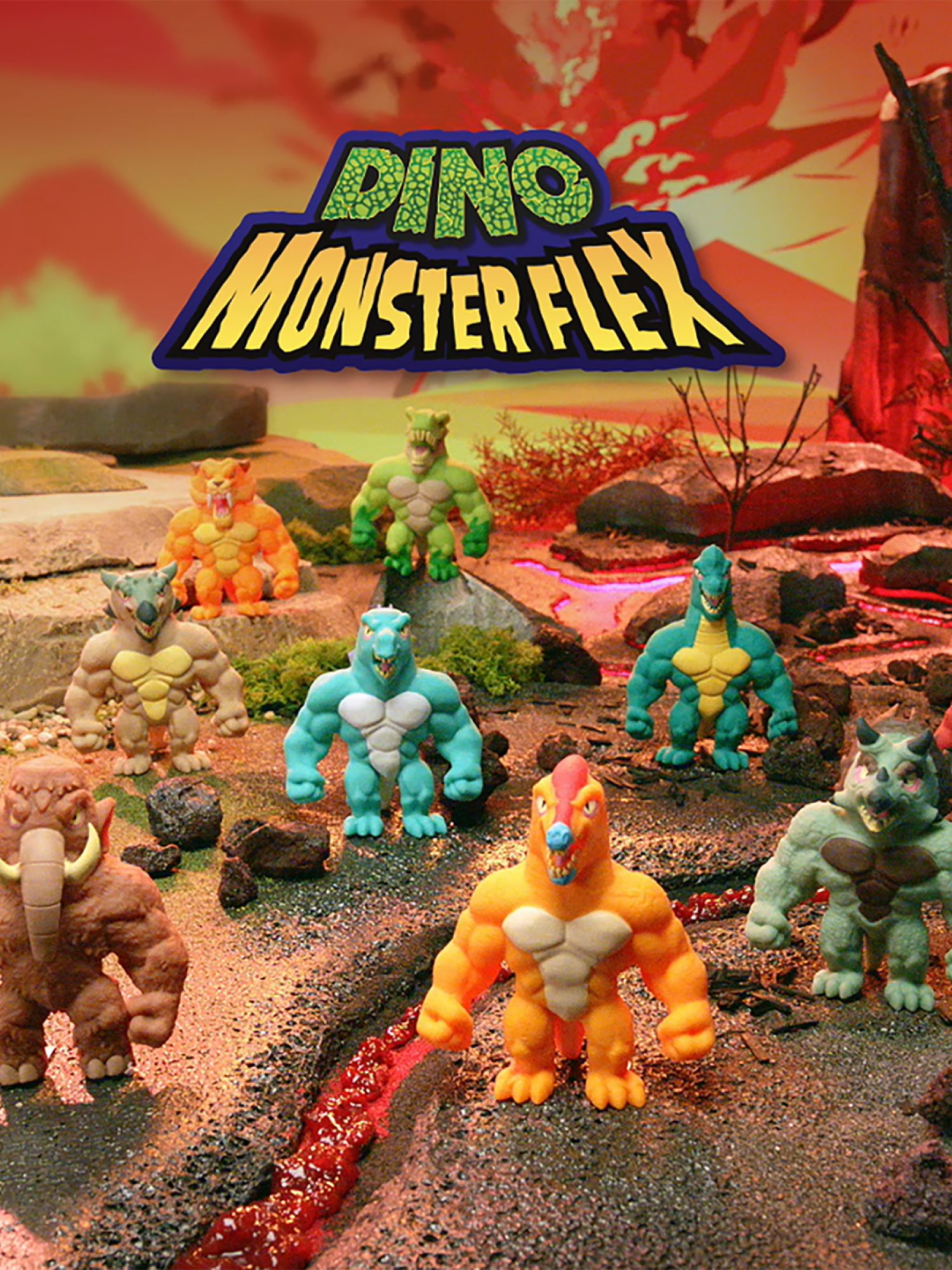 Тянущиеся фигурки 1TOY Monster Flex Dino, Тирекс, монстр тянучка, 14 см