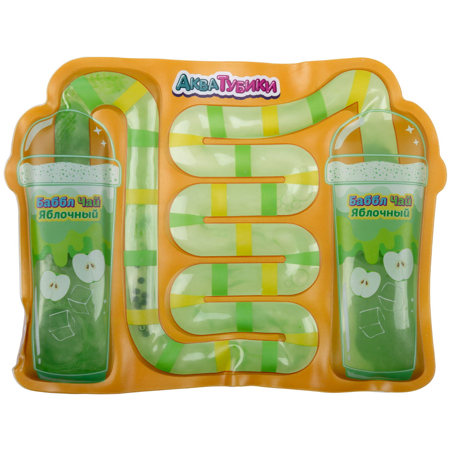 Акватубики 1TOY Кафешка: Баббл Чай яблочный, антистресс переливайка