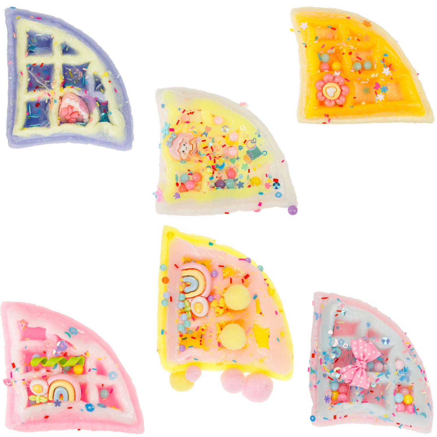 Игрушка-антистресс 1TOY Крутой замес «Няшка-вкусняшка», «Вафля бельгийская с посыпками», с колокольчиком, с оранжевой глазурью