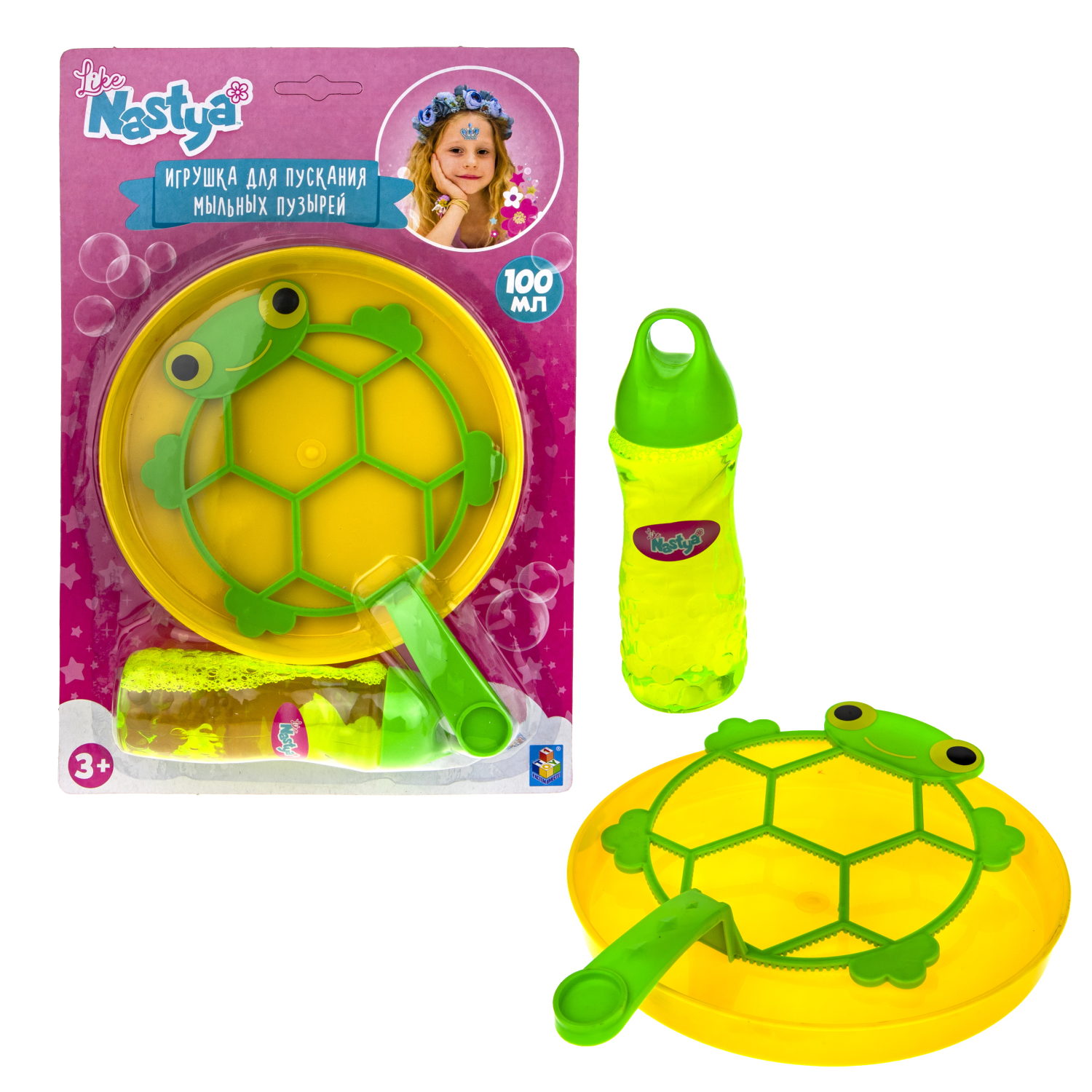 Мыльные пузыри гигантские Like Nastya венчик в виде лягушки 100 мл