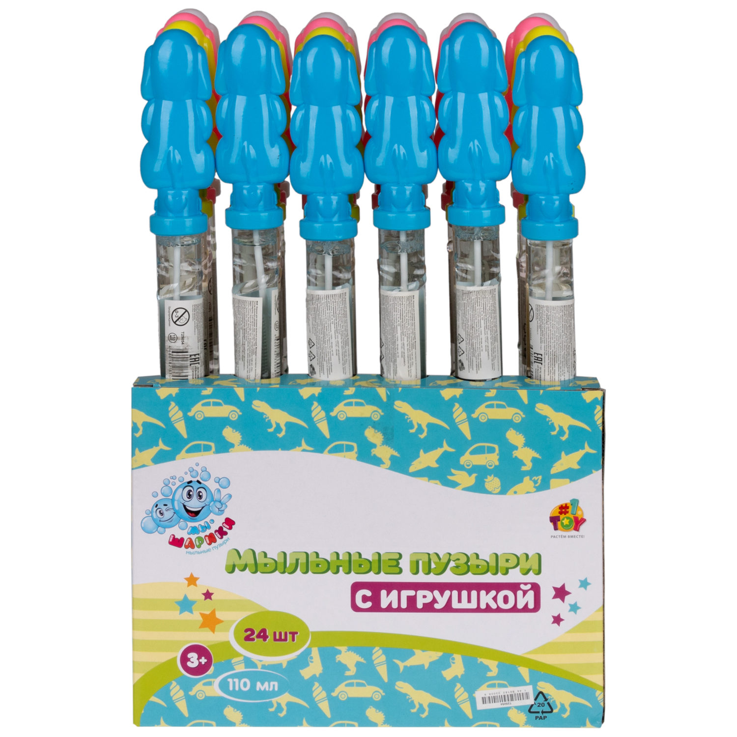 Мыльные пузыри 1TOY Мы-шарики! с игрушкой слоном, 110 мл