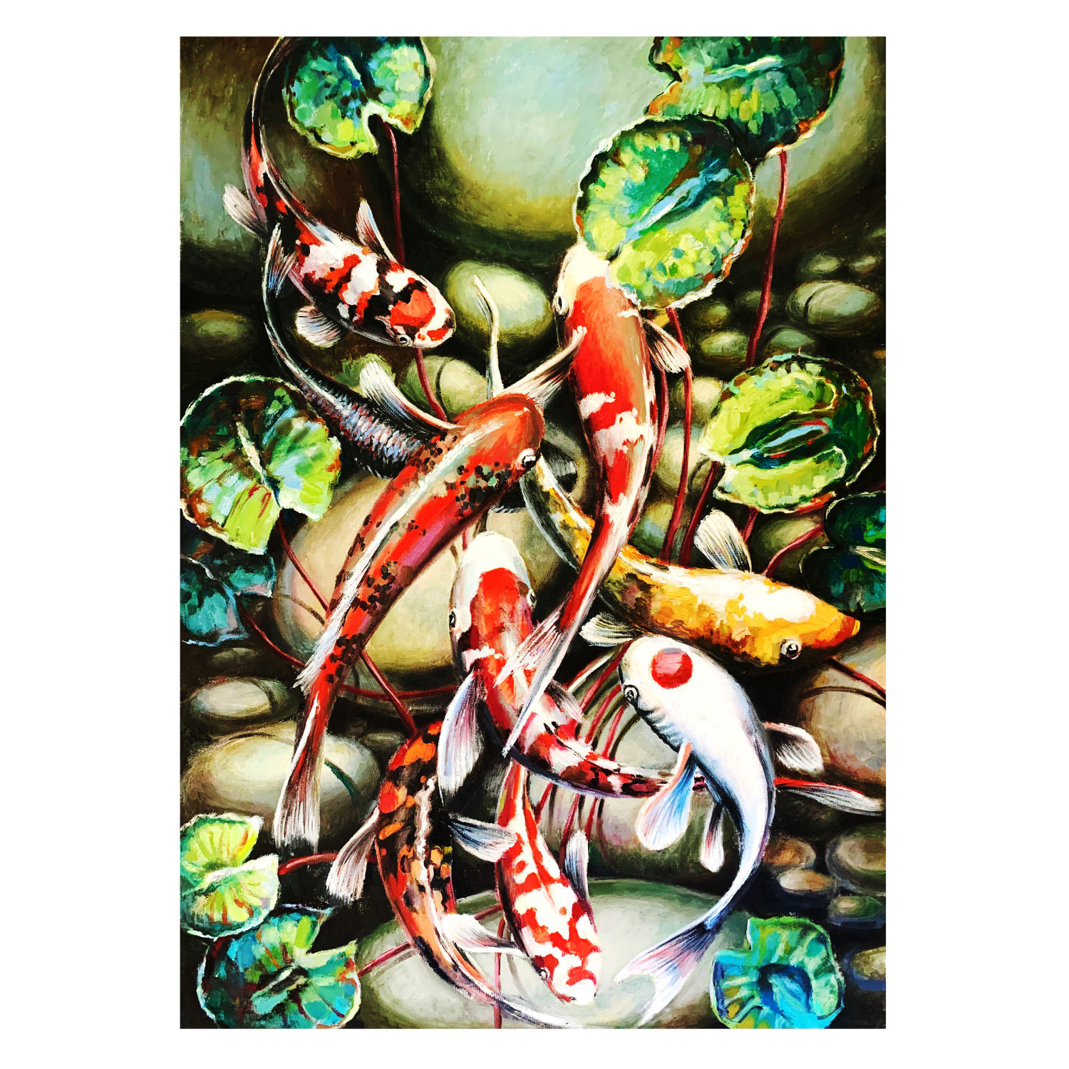 Деревянные пазлы Collection Art Елена Брижеватая, Рыбы в пруду, 105 деталей, 20х28,7 см