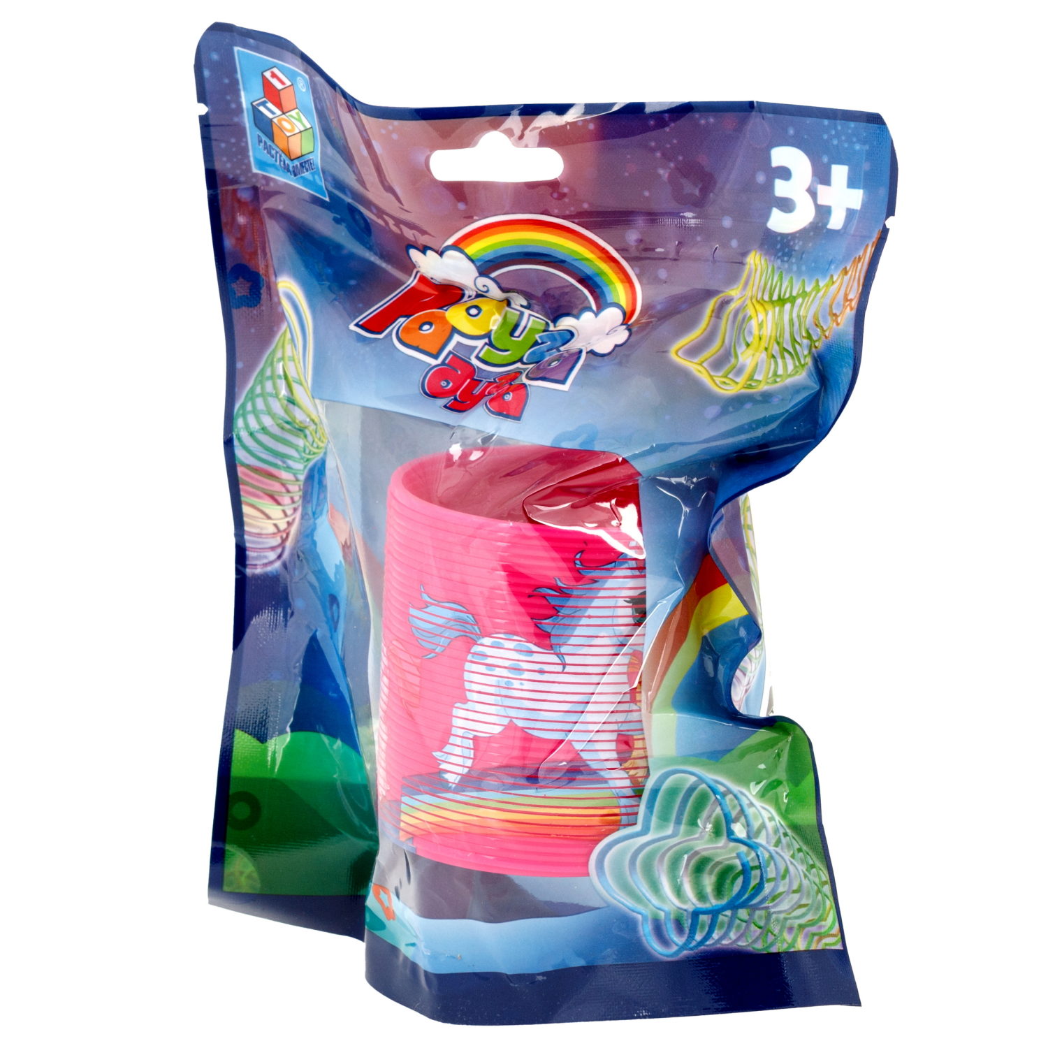 Пружинка радуга 1TOY «Радуга-дуга» Единороги, 6,3*6,5 см