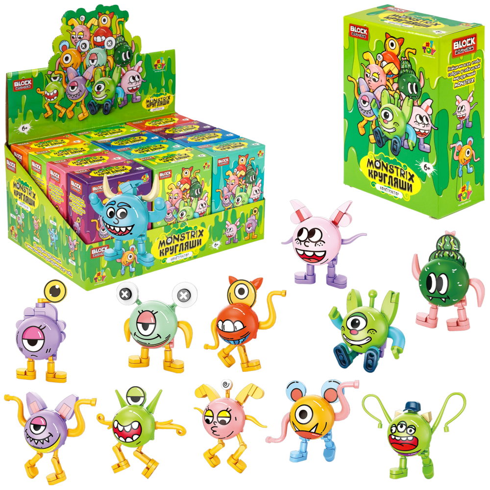 Конструктор 1TOY Blockformers Monstrix: Кругляши, 12 видов