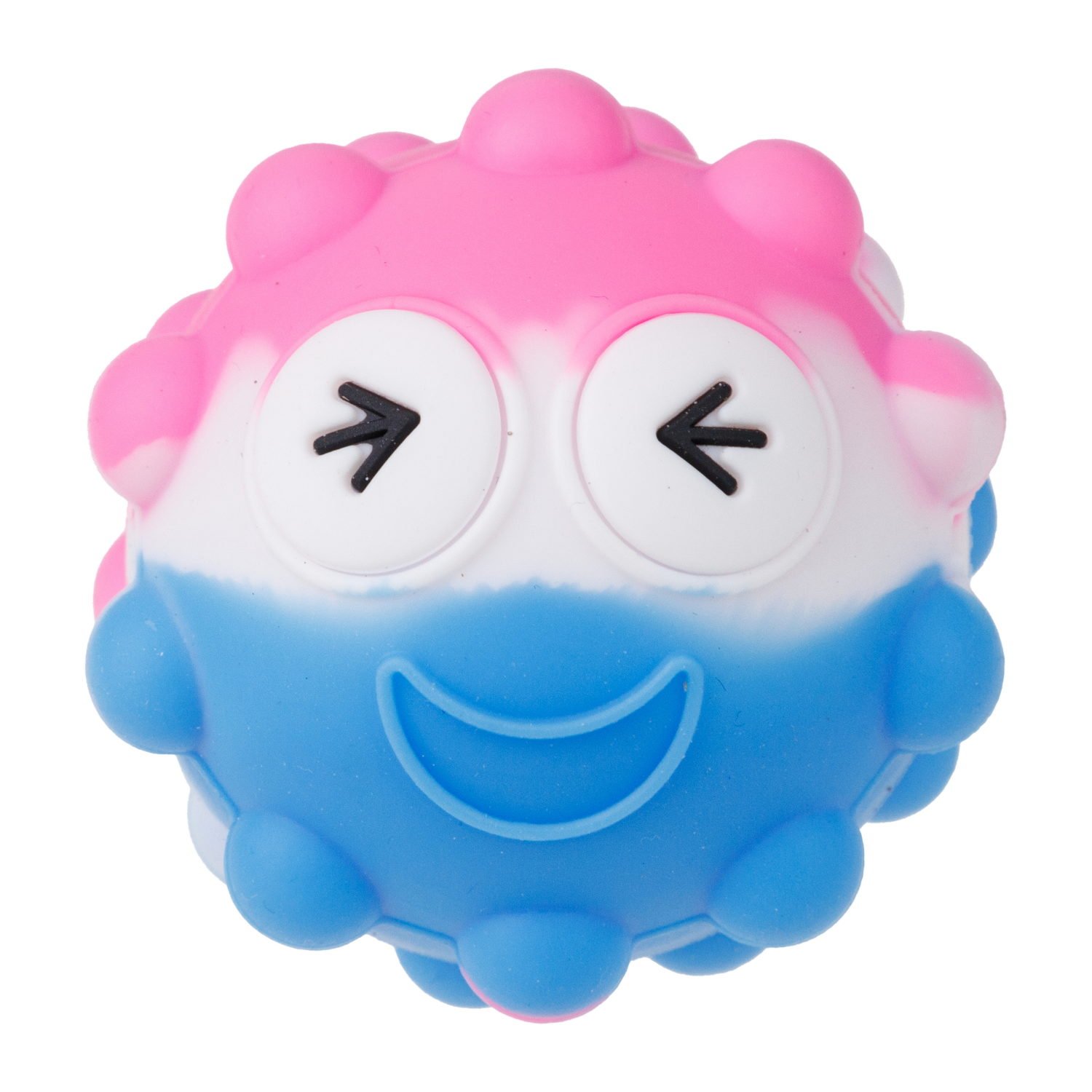1toy Жмяка Hit Pop It розово-бело-голубой "Смайлик" 7 см