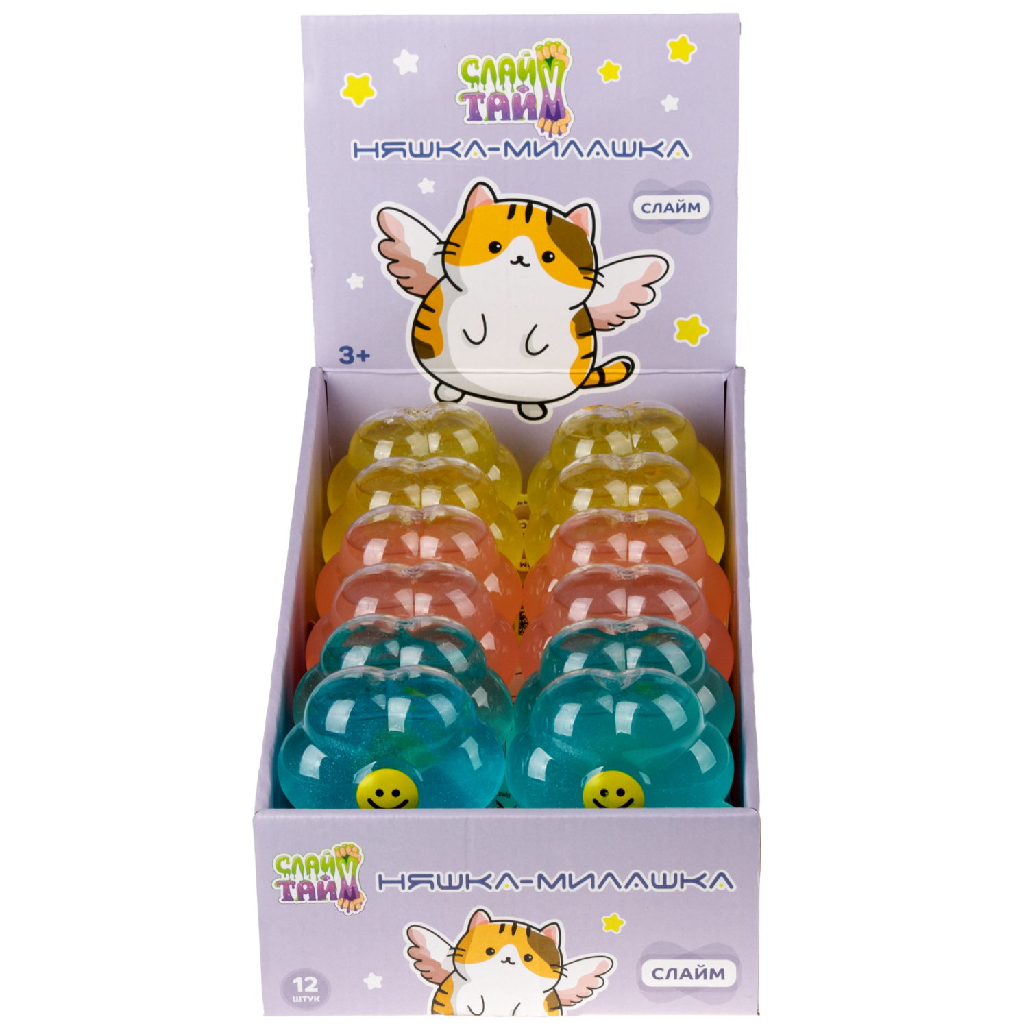 Антистресс-игрушка 1TOY Крутой замес Слайм цветок в банке, 8,3х4,7х12,4 см