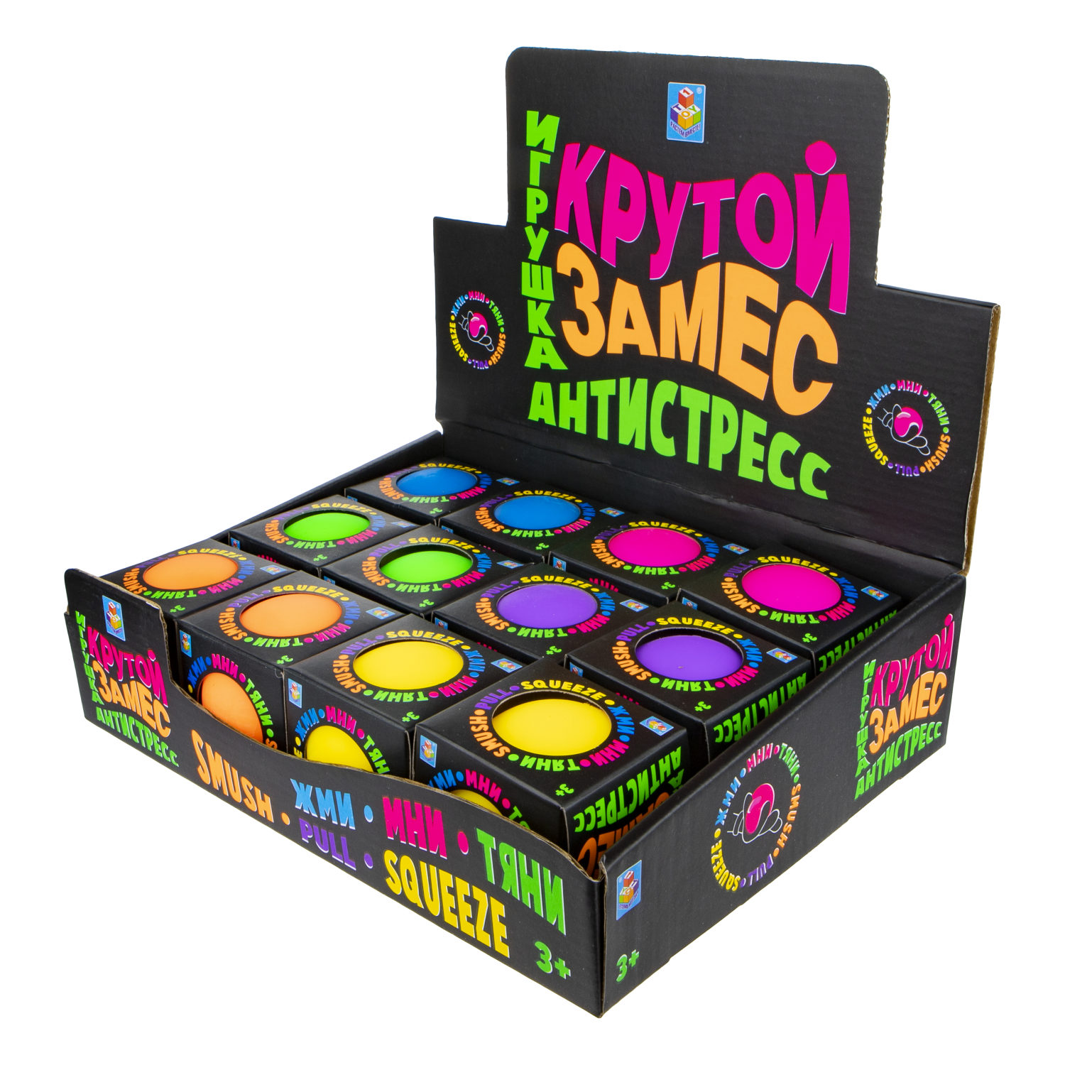 Шар-антистресс 1TOY Крутой замес, 7 см, в ассортименте