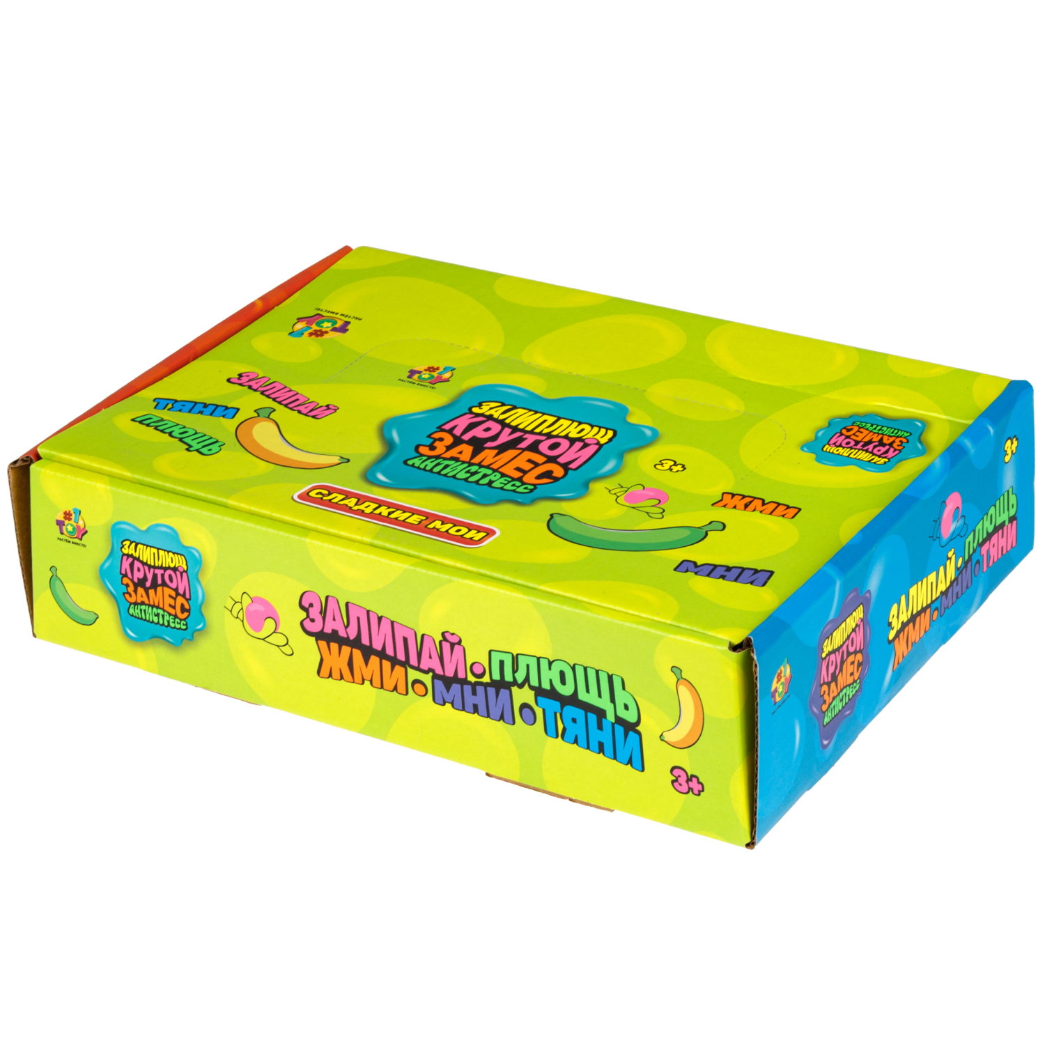 Антистресс-игрушка 1TOY Крутой замес Залиплющ банан, меняет цвет, 9,5х8х3 см