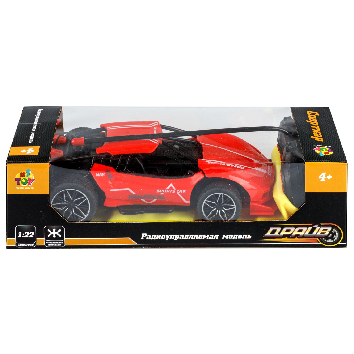 Машинка на пульте управления с паром и светом 1TOY Драйв Спорткар, спортивная, гоночная игрушечная машина