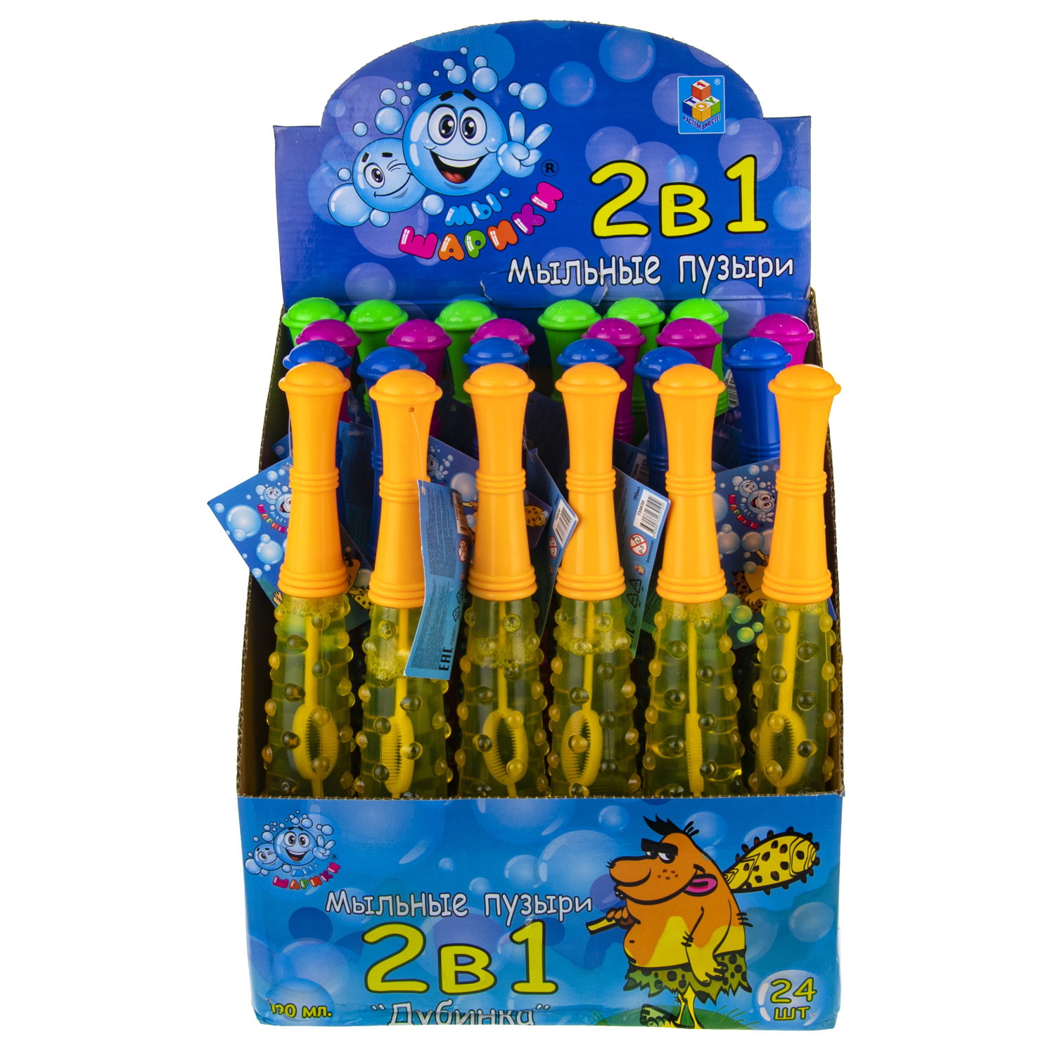 1TOY Мы-шарики! мыл.пуз., дубинка, 190 мл, 29 см, д/б