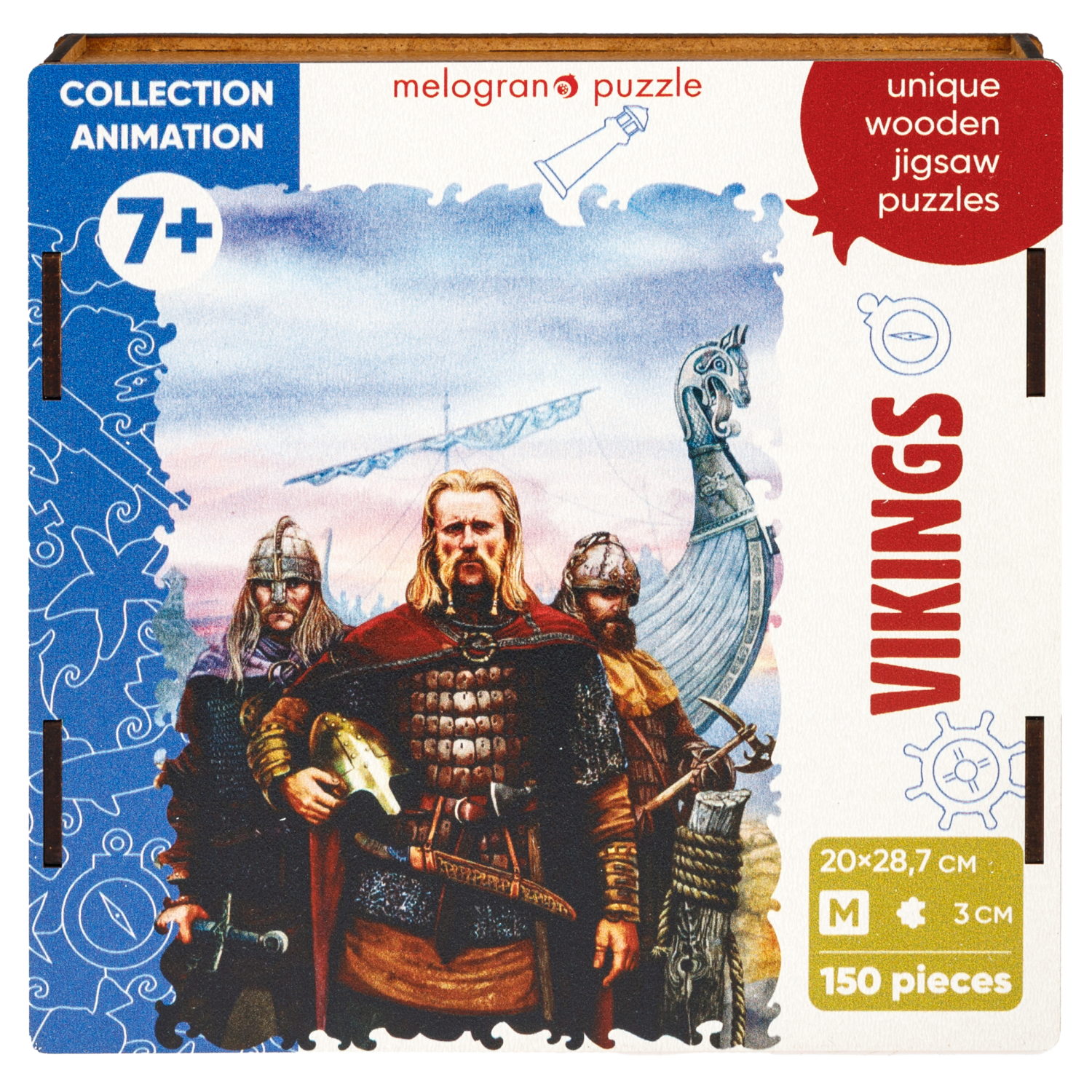 Деревянные пазлы Collection Animation Викинги, 150 деталей