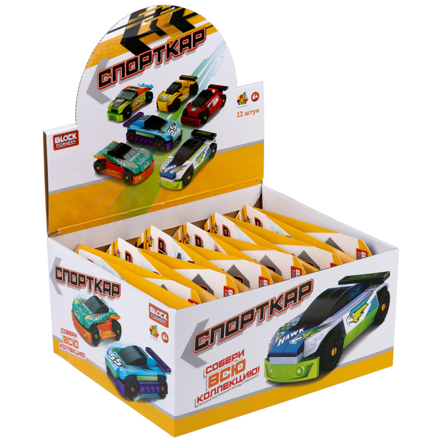 1TOY конструктор Blockformers "Спорткар", в ассортименте 6 видов