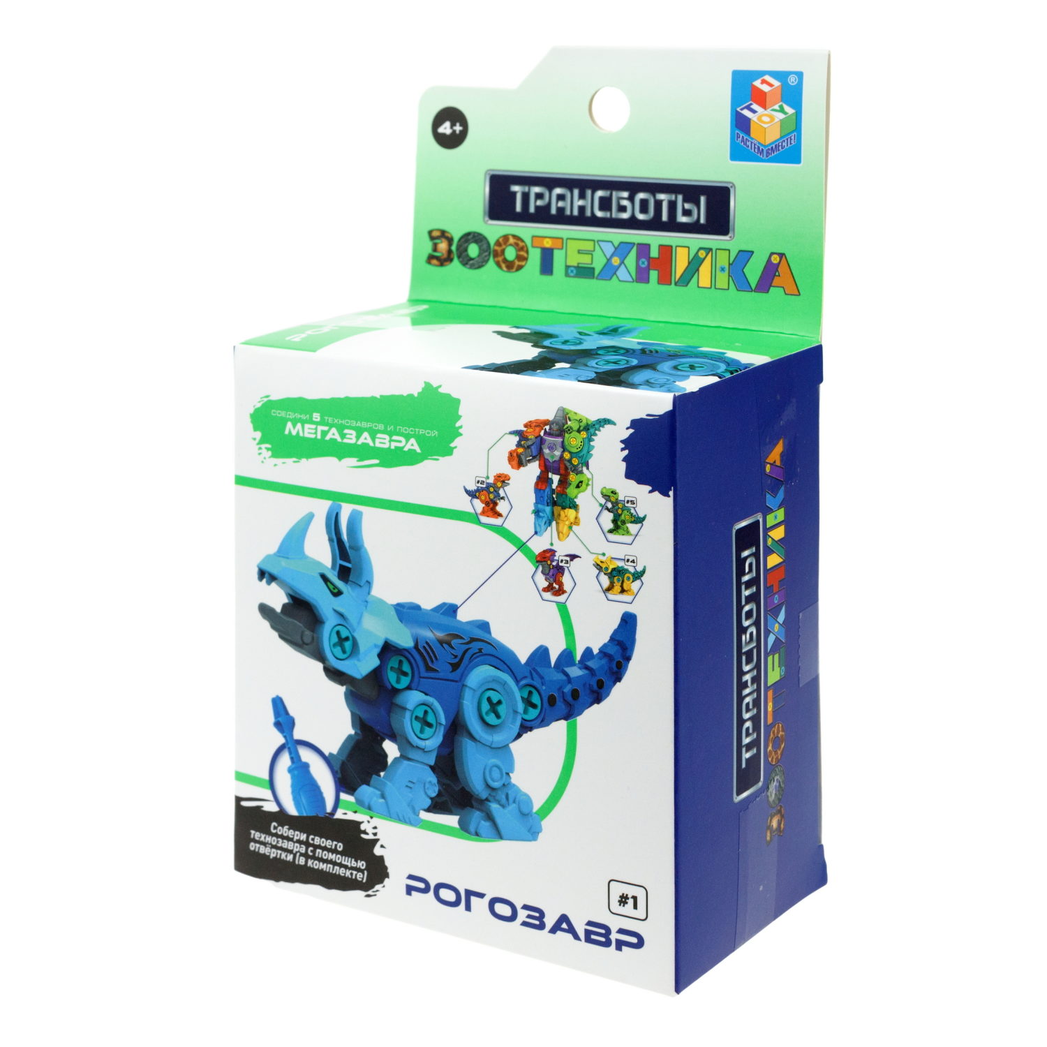 1Toy Трансботы "Зоотехника" (д/б 5 шт., в асс. 5 видов, из 5 шт. собирается большой робот)