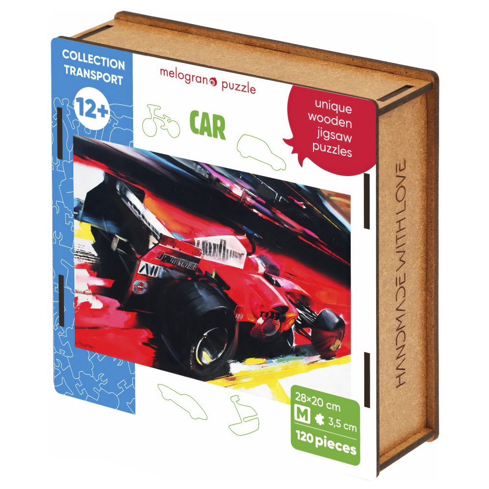 Деревянные пазлы Collection Transport Автомобиль  спортивный, 120 деталей, 28х20 см