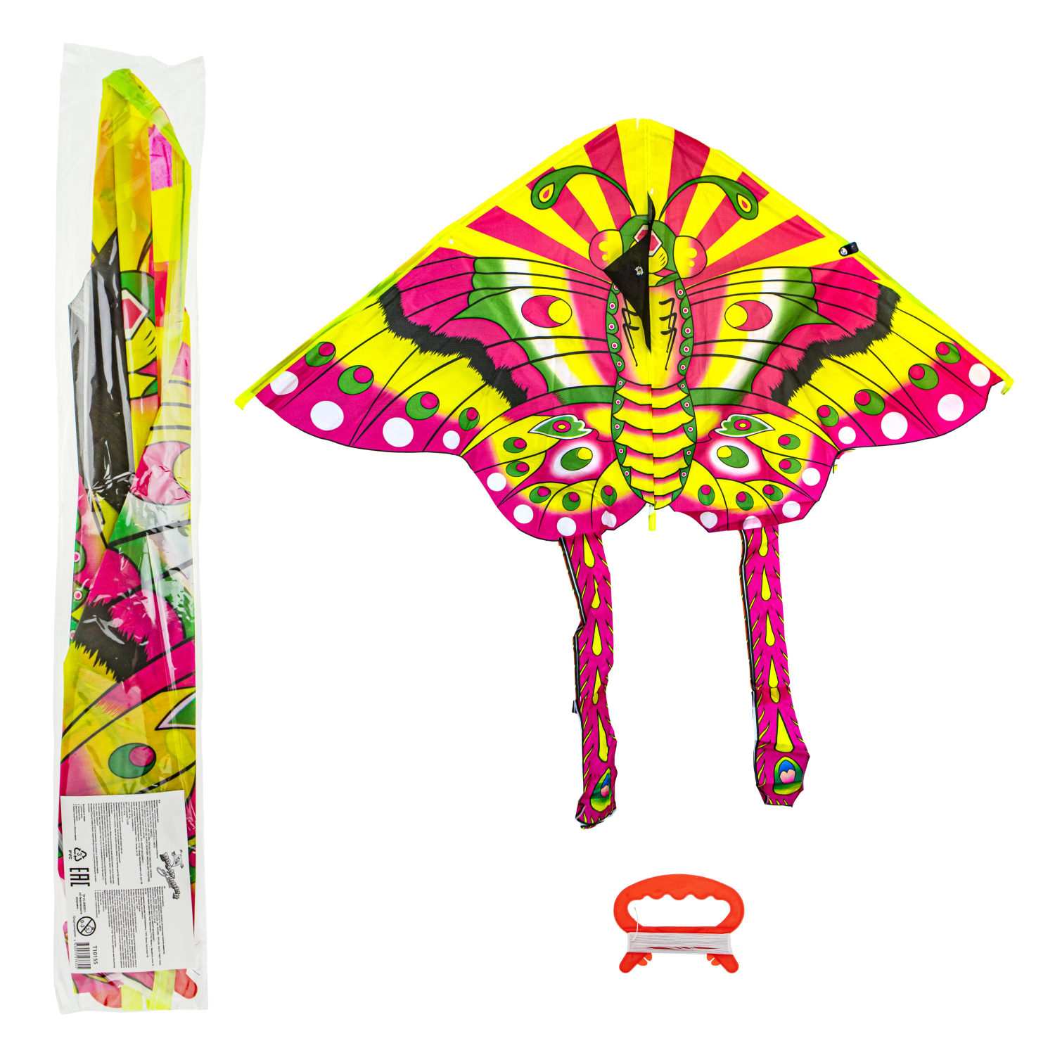 воздушный змей "Бабочка" катушка (леер 30м) 100х50см