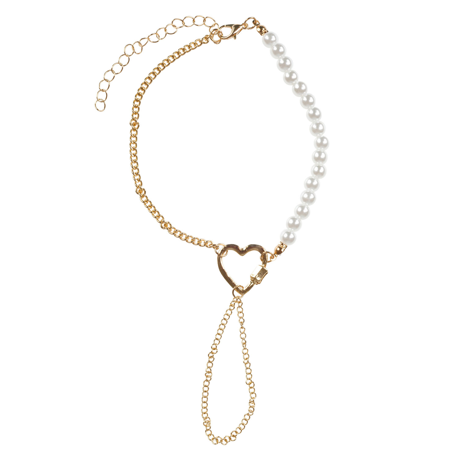 Украшение-цепочка на руку Lukky Fashion "Сердце и жемчуг"