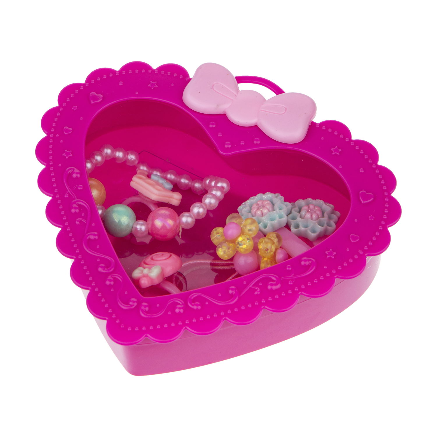Набор украшений для девочки в шкатулке 1TOY Sweet heart Bijou: 2 колечка, браслет, 2 заколочки, 2 резинки