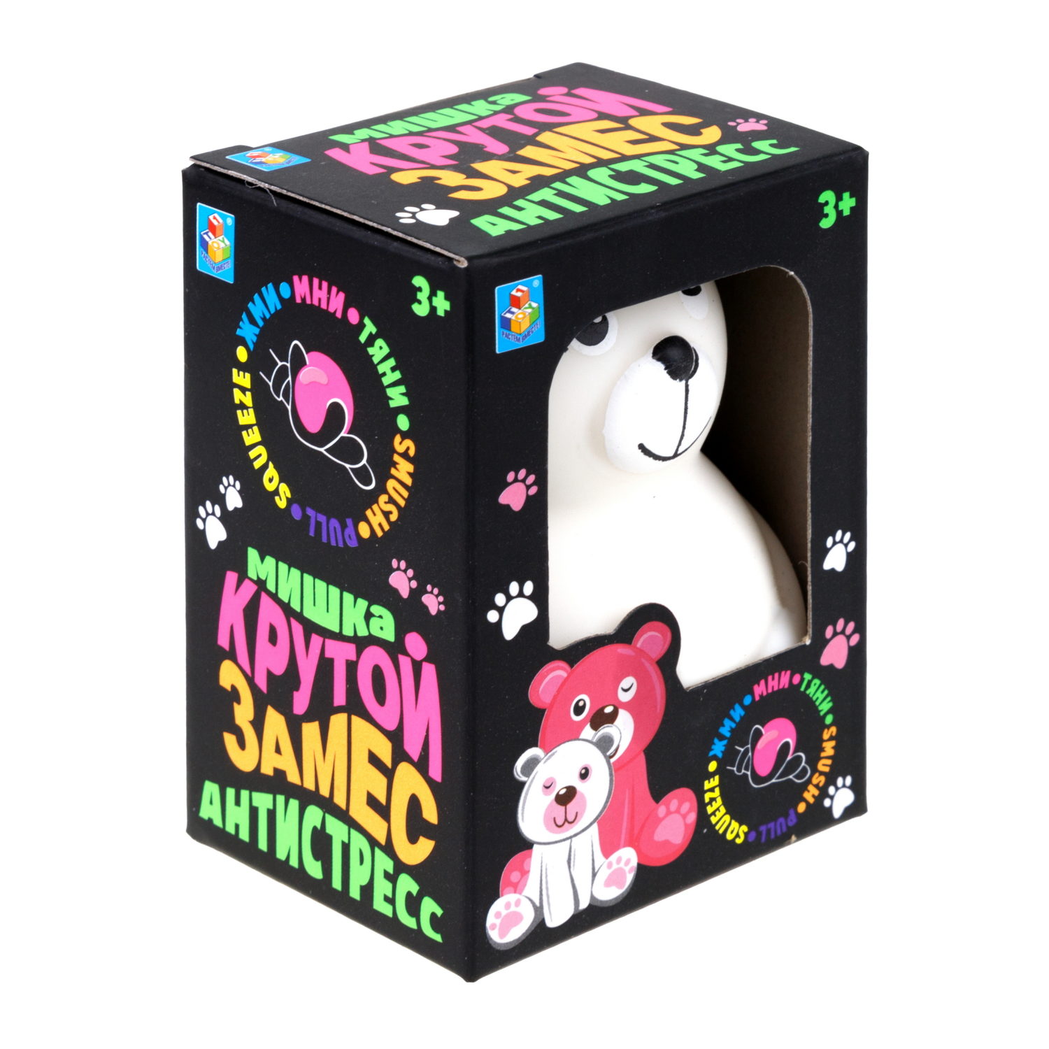 1toy Крутой замес, милый мишка подмигивает 2 цв. в асс, 9*6,5*5,5см, в кор., 12 шт.в дб.