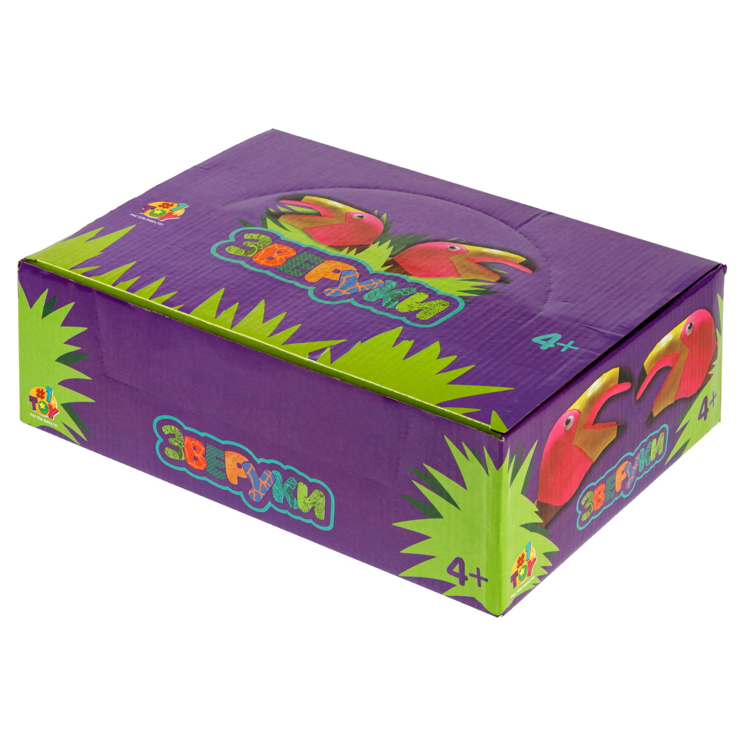 1toy Зверуки большие на руку "Фламинго", 12 шт в д/б