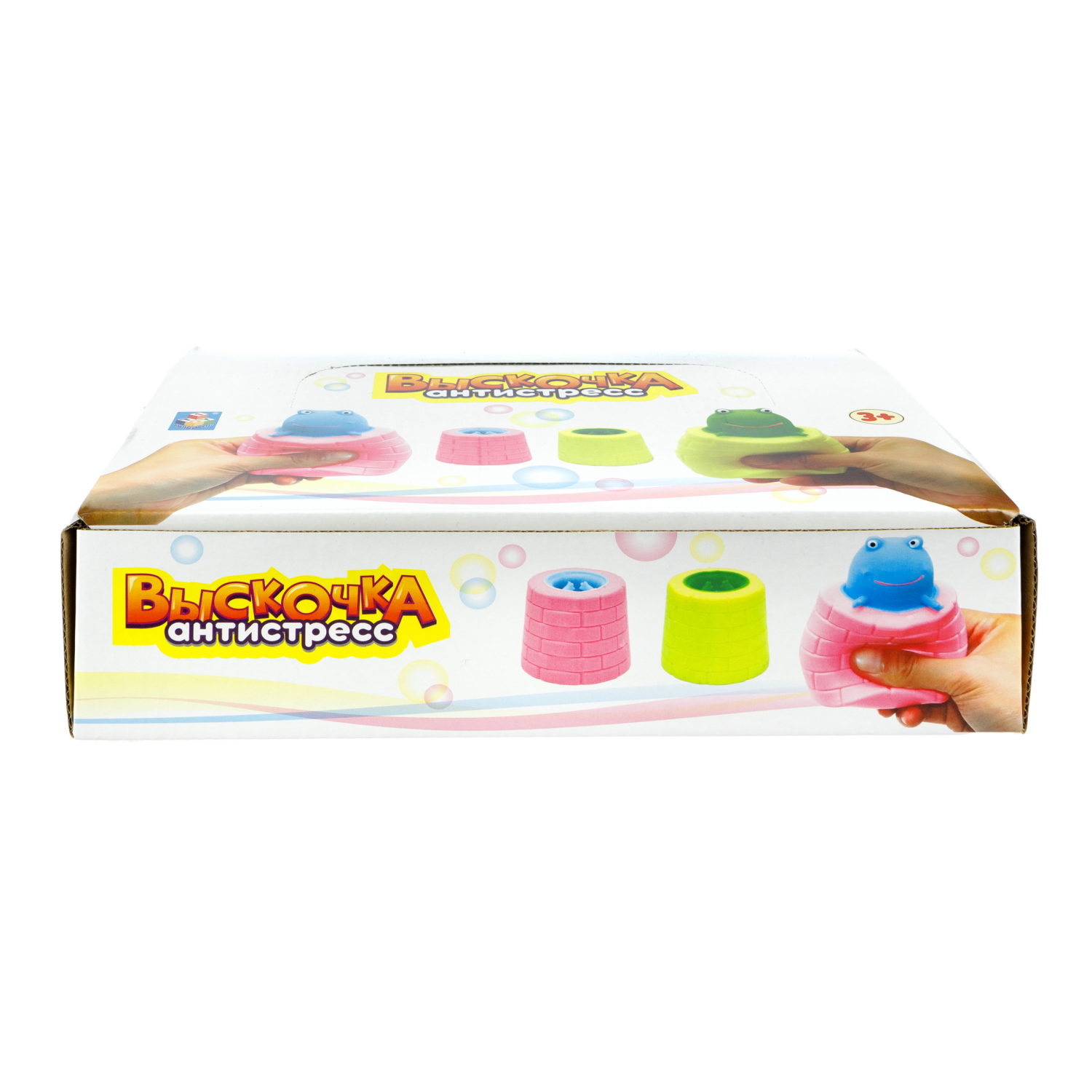 1Toy Жмяка "Выскочка. Лягушка" 6х6х6 см, 4 вида в асс., 12 шт. в д/б